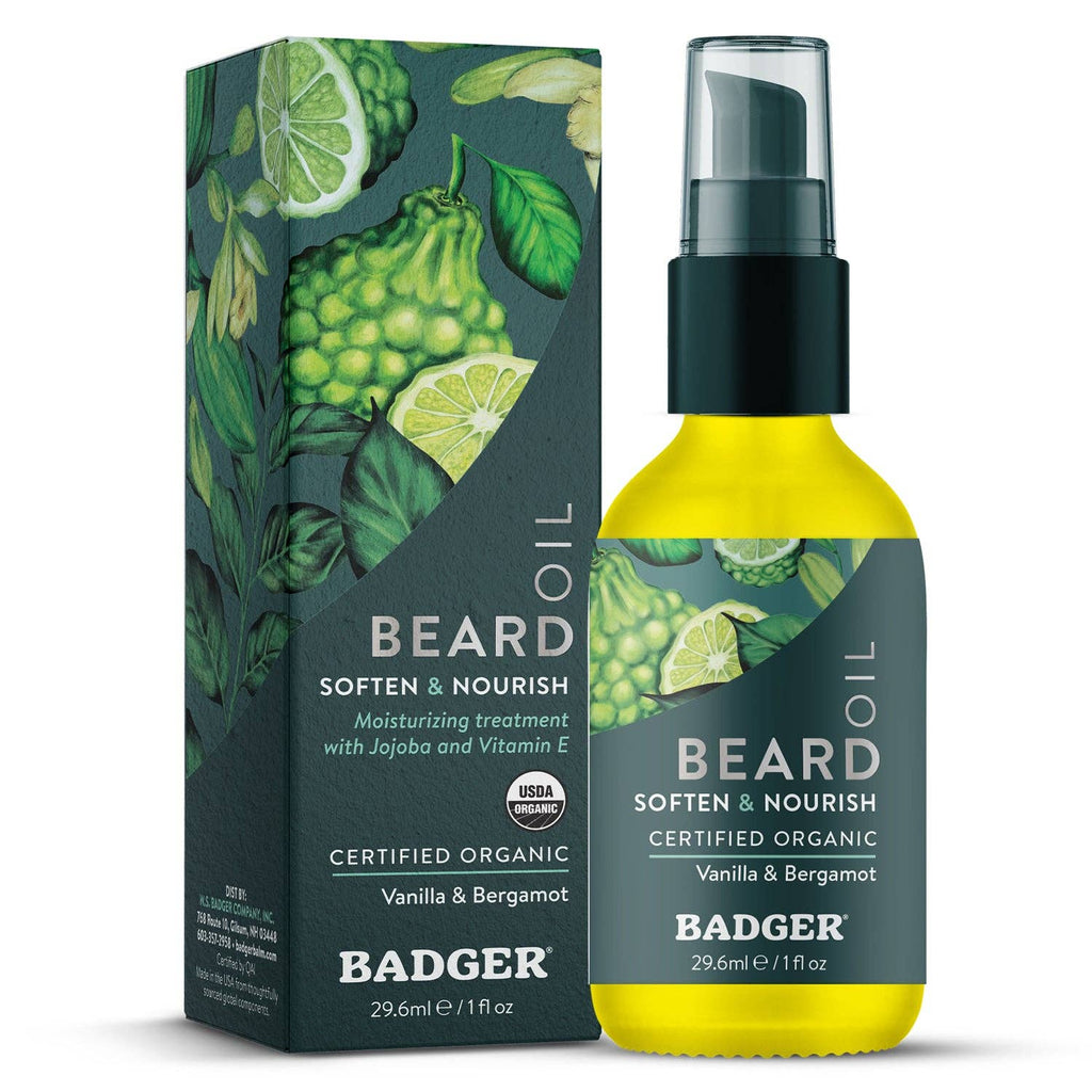 Beard Oil ~ Babassu & Jojoba, for Dry Skin: 1 fl oz Glass Bottle