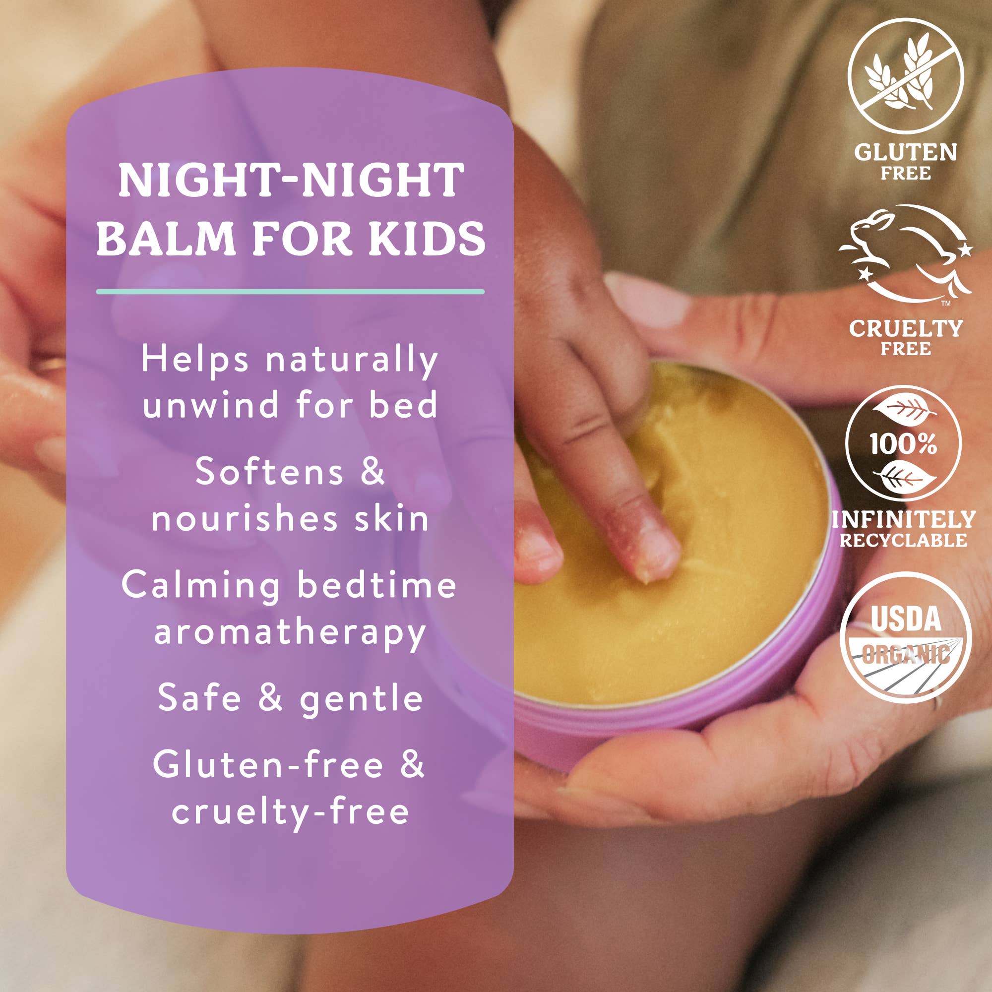 Badger Night-Night Balm, Organic Aromatherapy for Kids: 2 oz Tin