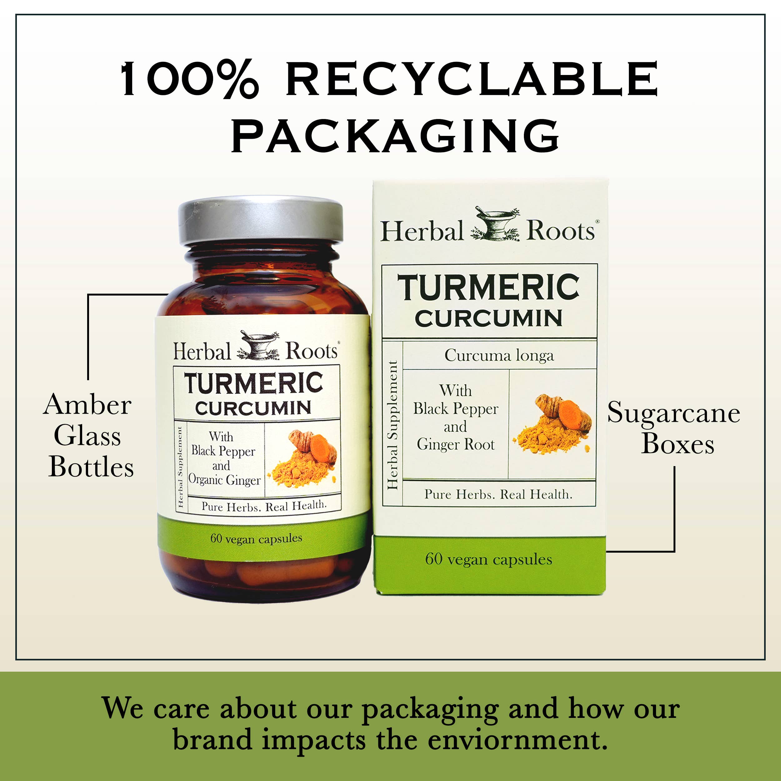 Herbal Roots Organic Turmeric Curcumin Capsules