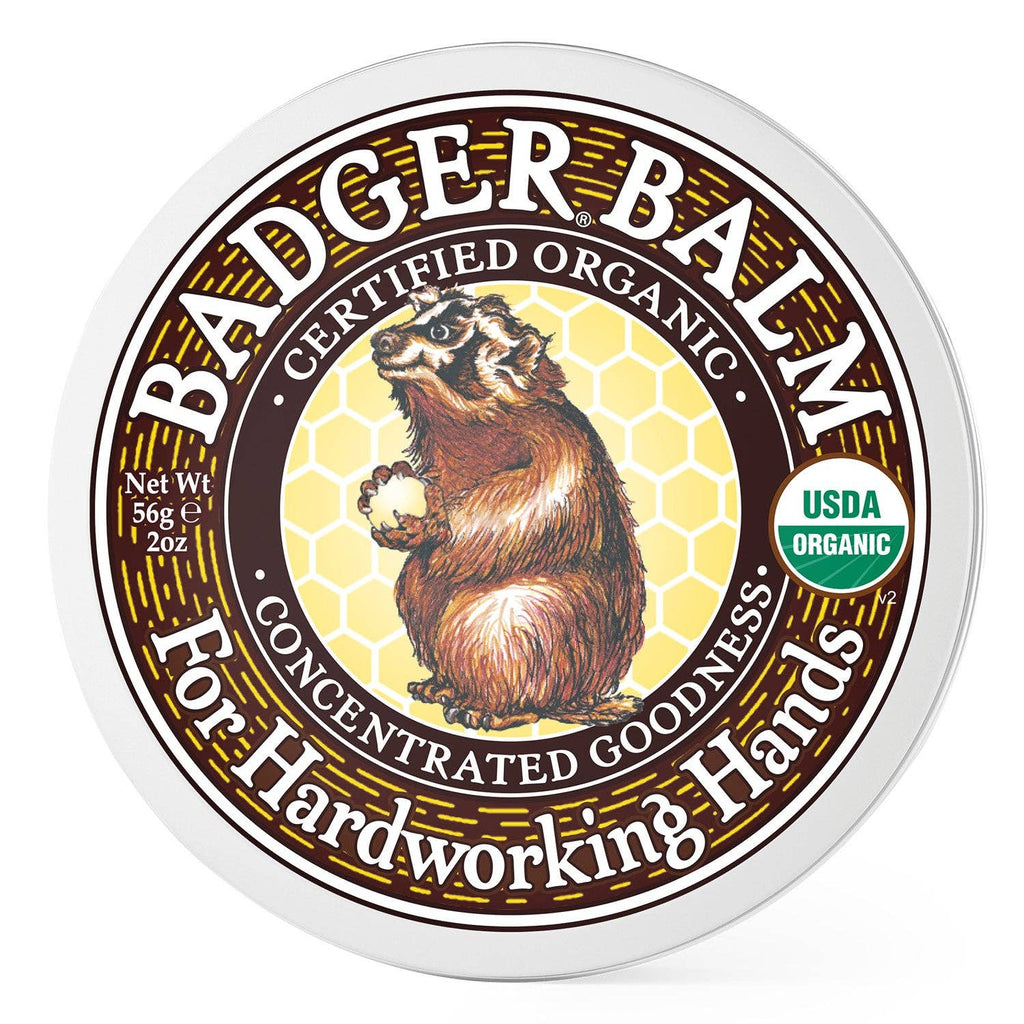 Badger Hard Working Hands Balm, For Dry Cracked Hands: 2 oz Tin