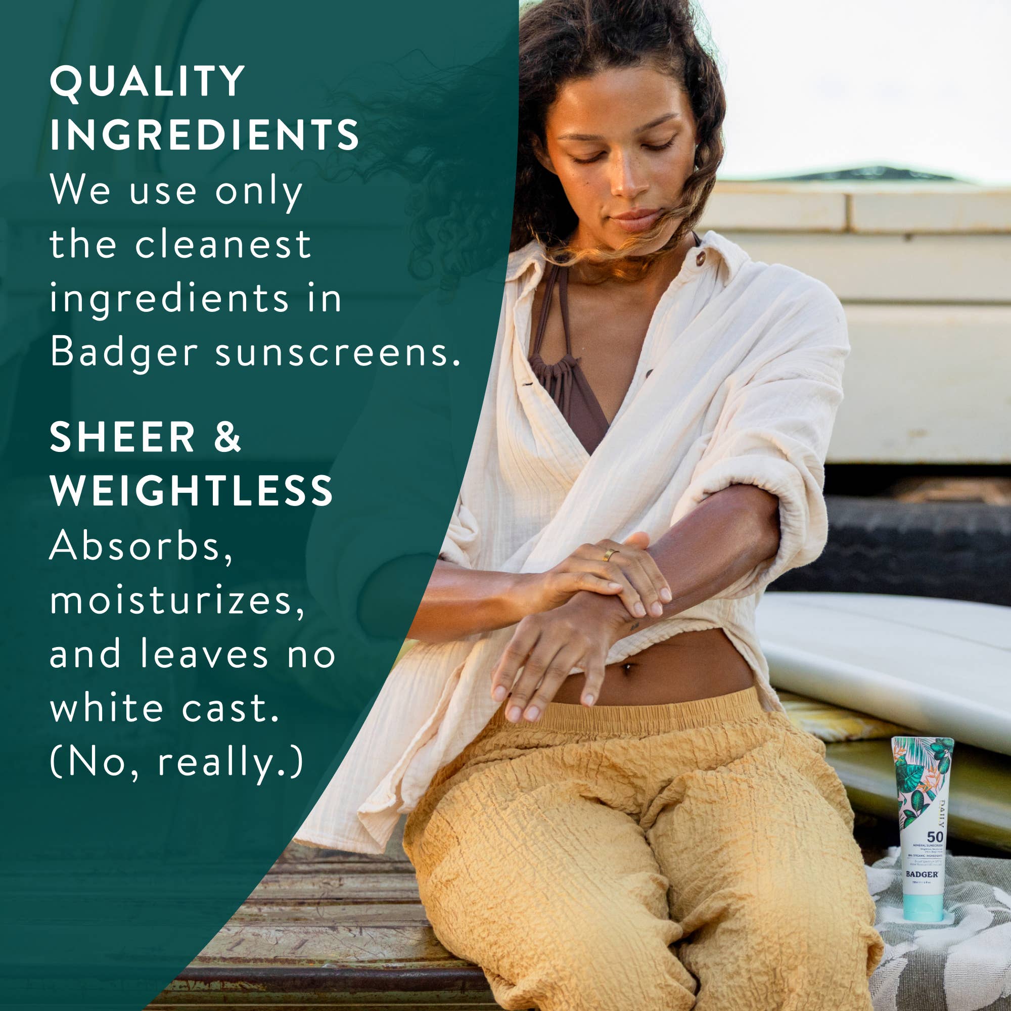 Badger Mineral Daily Sunscreen SPF 50, with Zinc Oxide: 4 fl oz tube