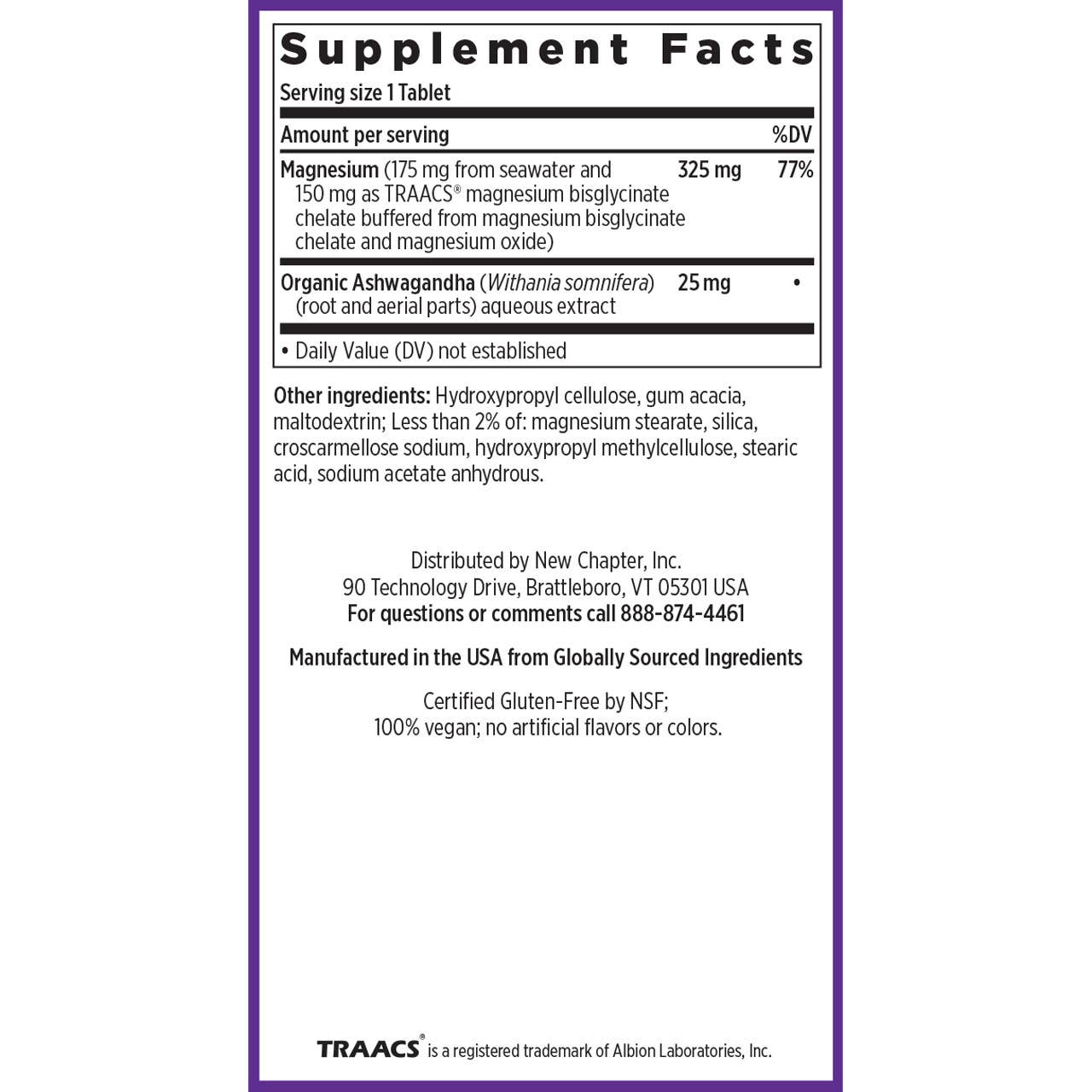 Magnesium & Ashwagandha, Muscle Recovery, Heart & Bone, 30t