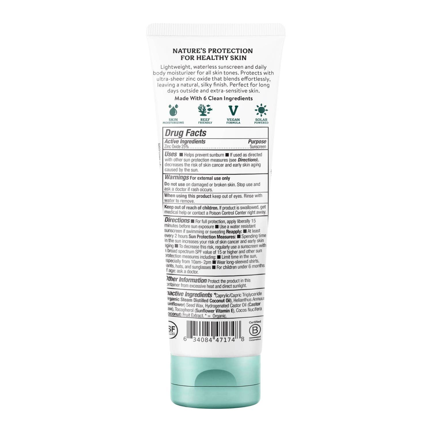 Badger Mineral Daily Sunscreen SPF 50, with Zinc Oxide: 4 fl oz tube
