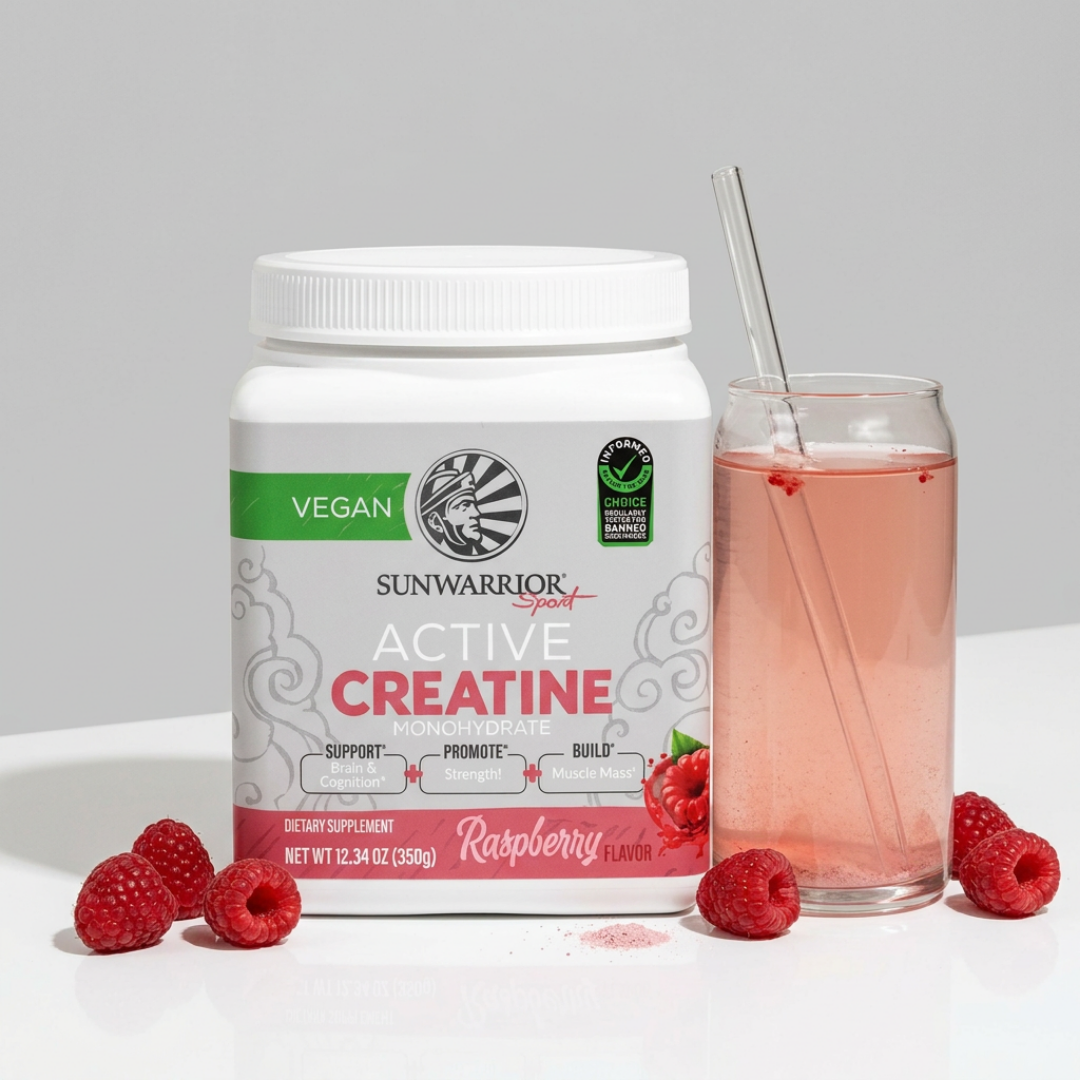 Raspberry Active Creatine Drink Powder- Vegan, Soy-Free
