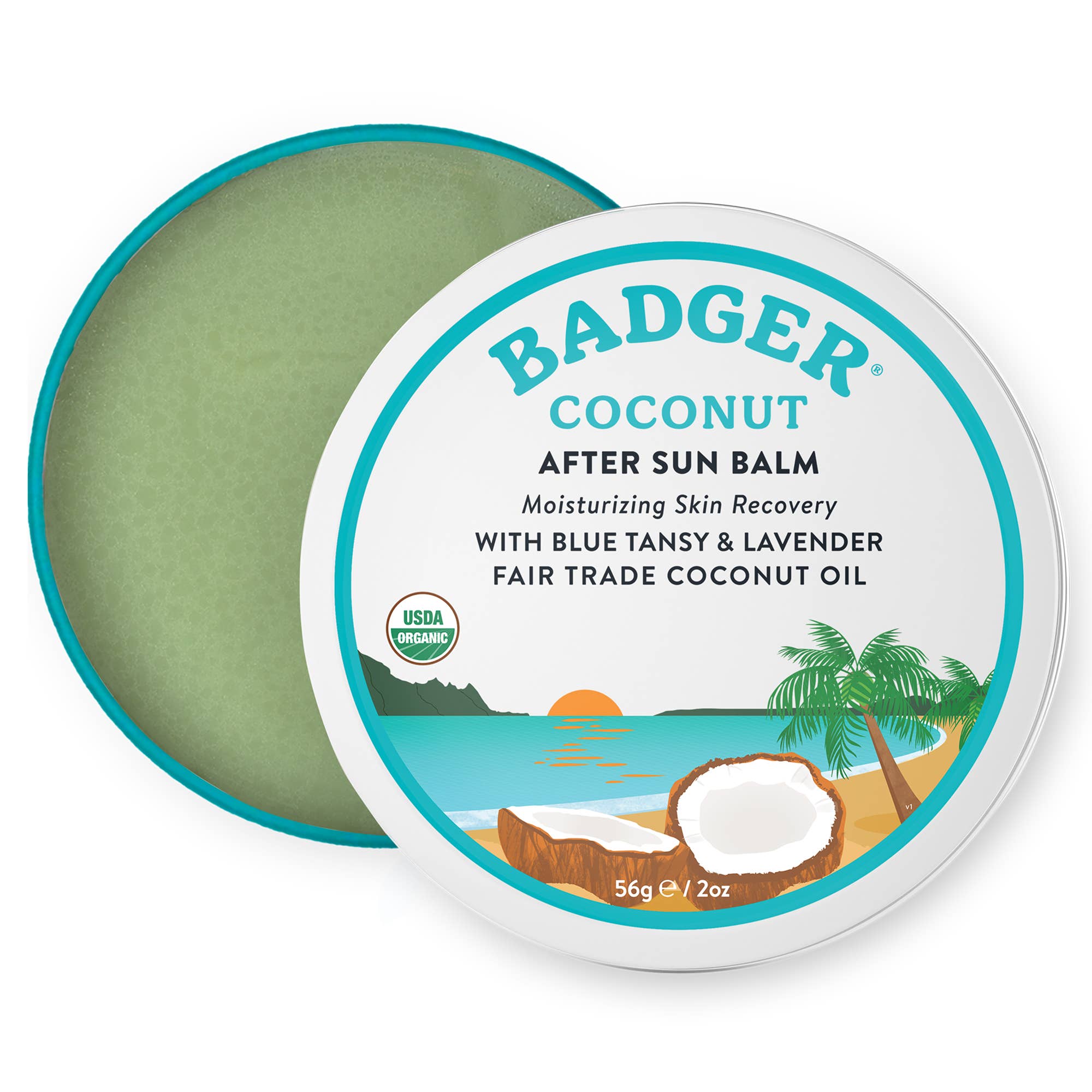 Coconut After Sun Balm, Soothing Sunburn Relief: 2 oz Tin