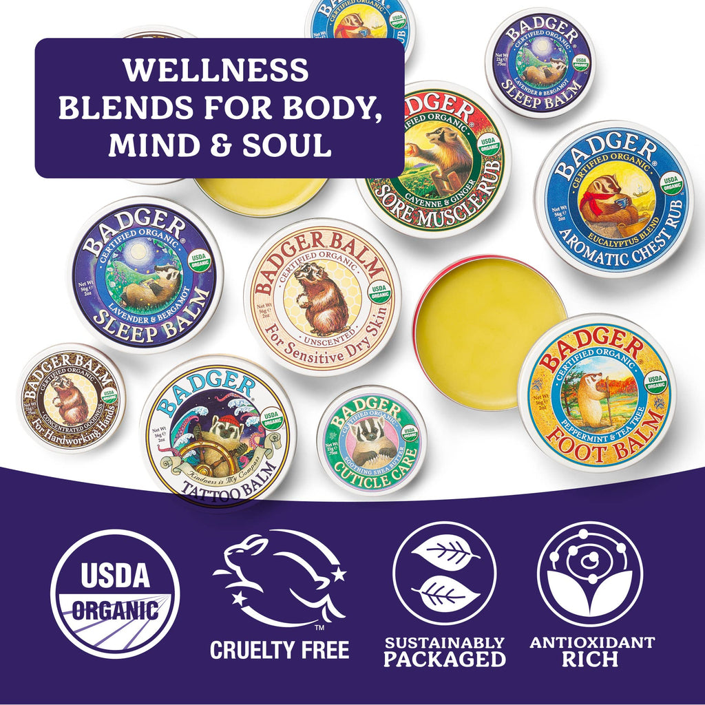 Badger Tattoo Balm, Organic Tattoo Aftercare: 2 oz Tin