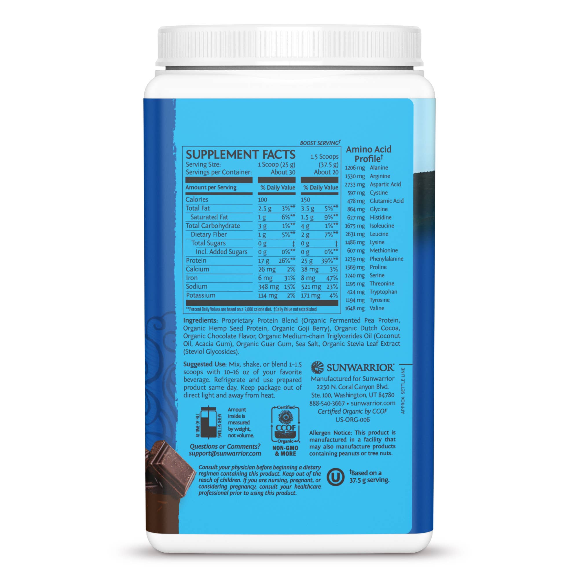 Warrior Blend Chocolate Protein - Pea Protein Powder: 375g