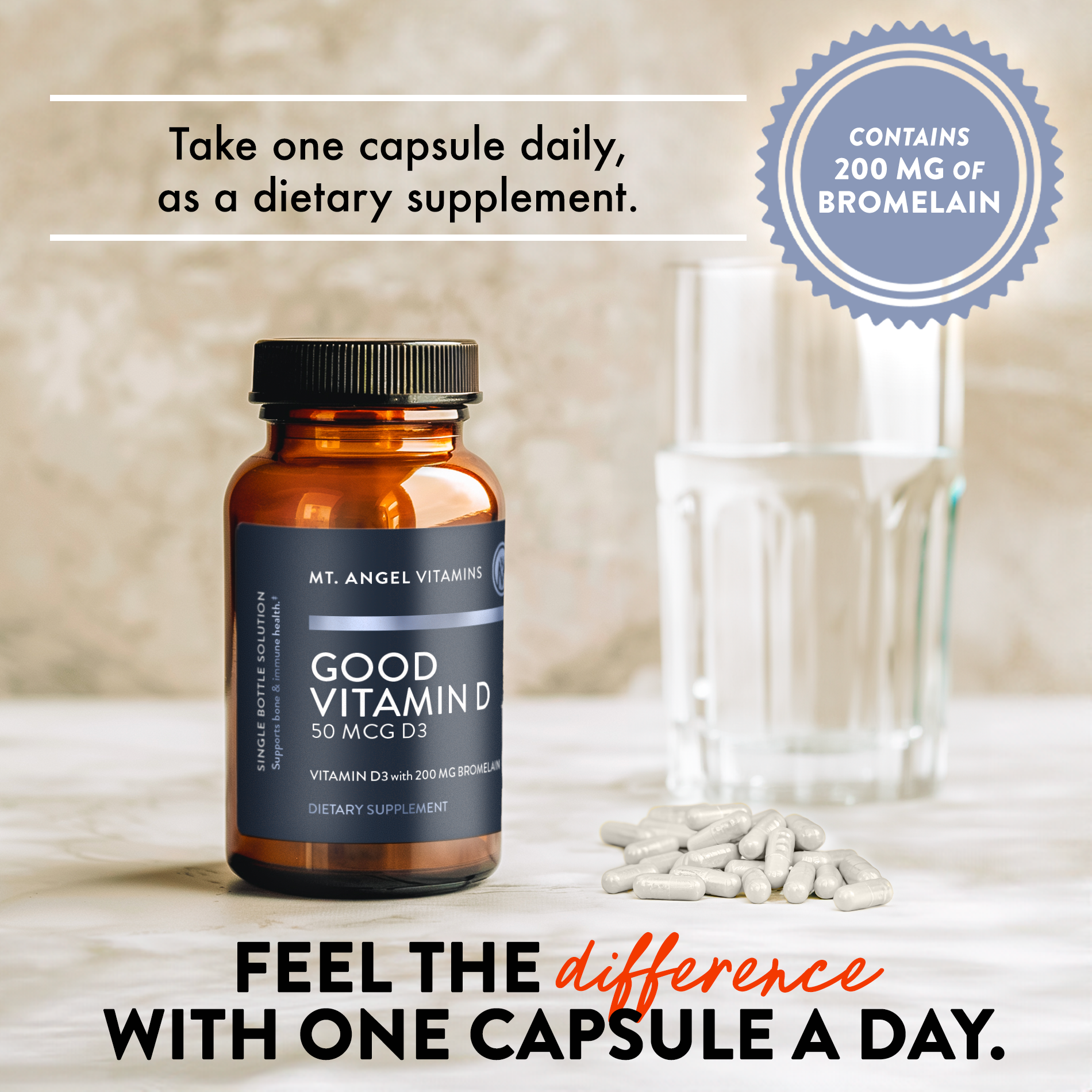 Mt. Angel Vitamins' Good Vitamin D - 60 Capsules: 60