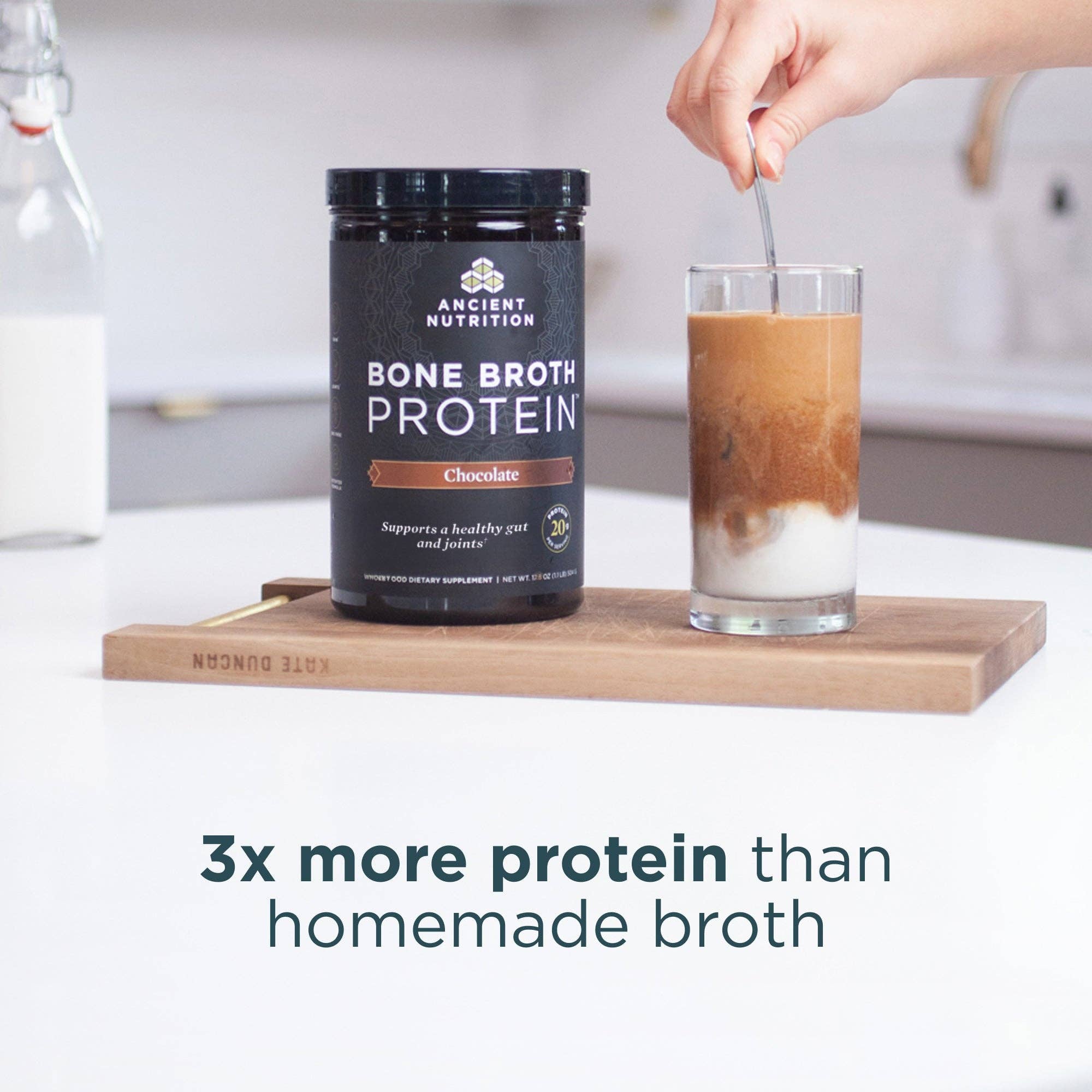 Bone Broth Protein Powder - Chocolate - 20 servings: Black