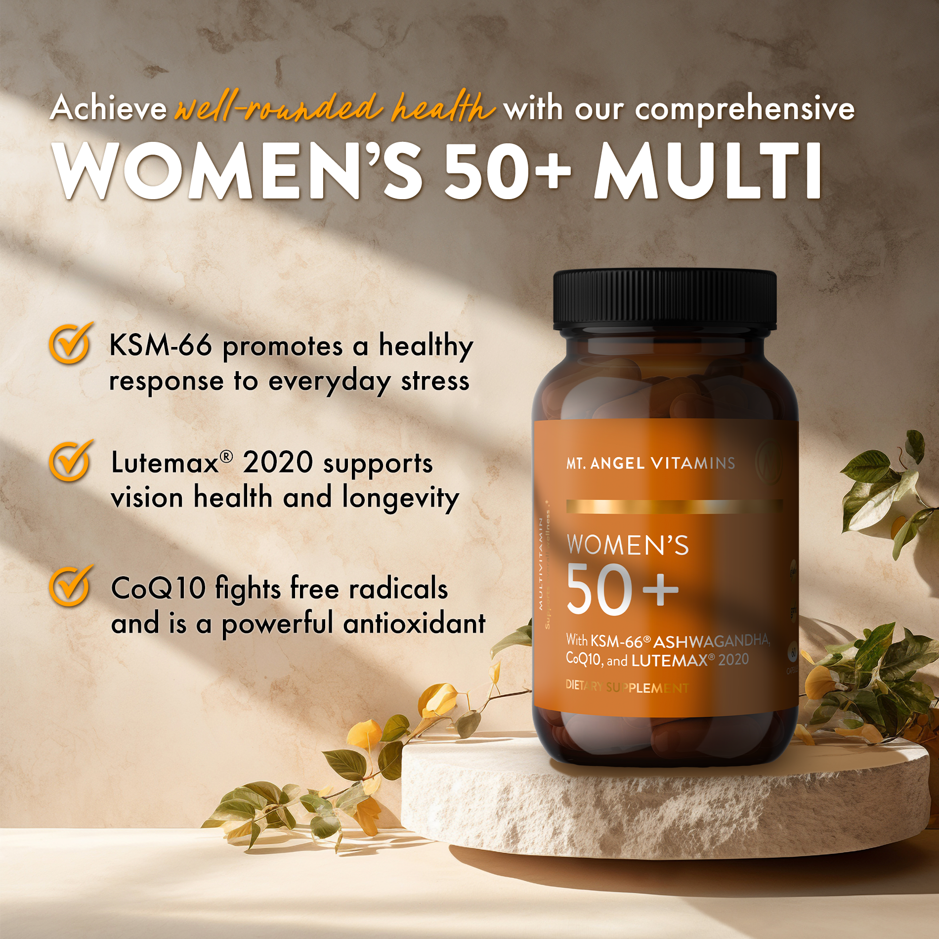 Mt. Angel Vitamins' Women's 50+ Multivitamin - 60 Capsules: 60