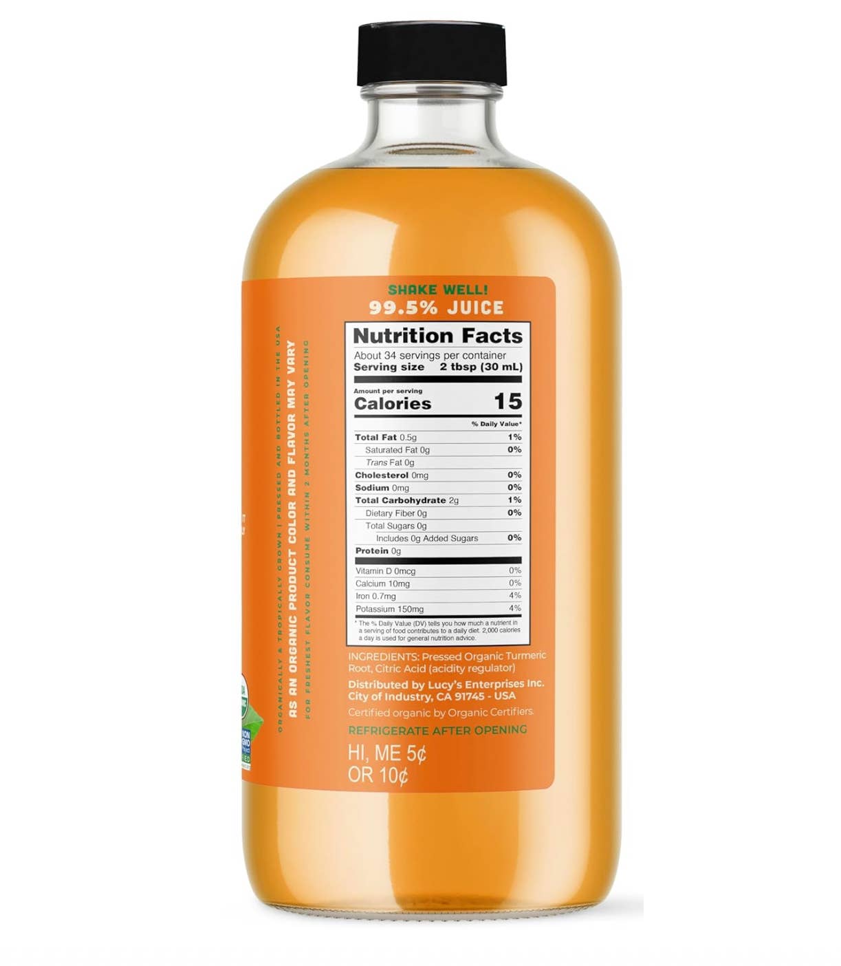Lucy's Family Owned - Organic Turmeric Juice 34oz.