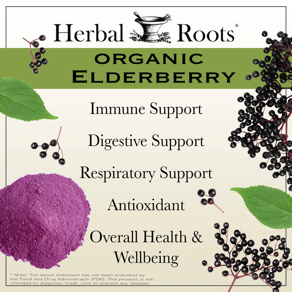 Herbal Roots Organic Black Elderberry Capsules