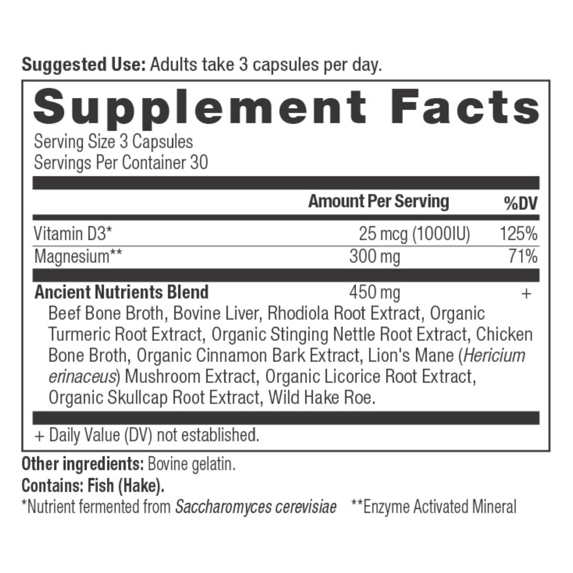 Ancient Nutrients Magnesium | Capsules (30 Servings): Black