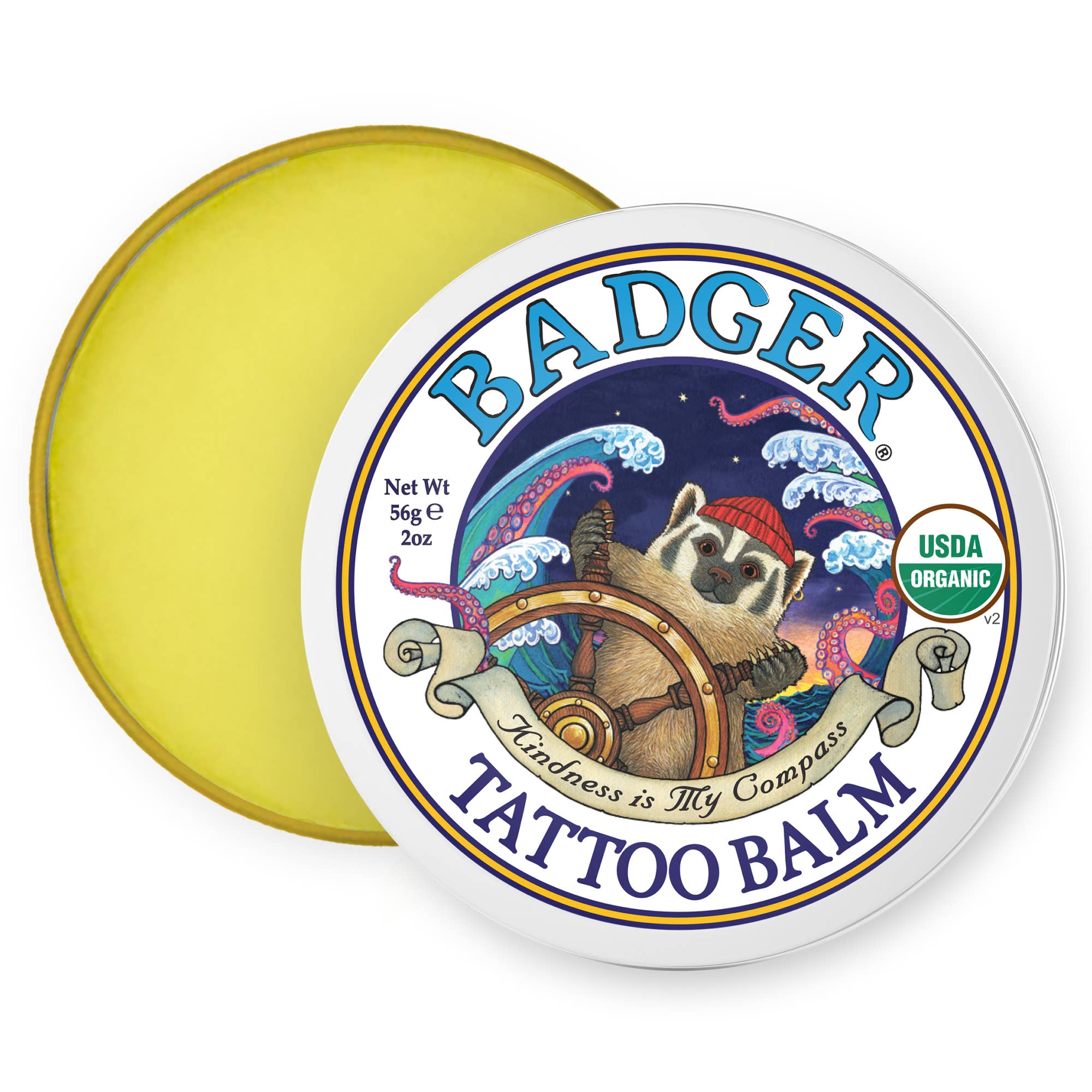 Badger Tattoo Balm, Organic Tattoo Aftercare: 2 oz Tin