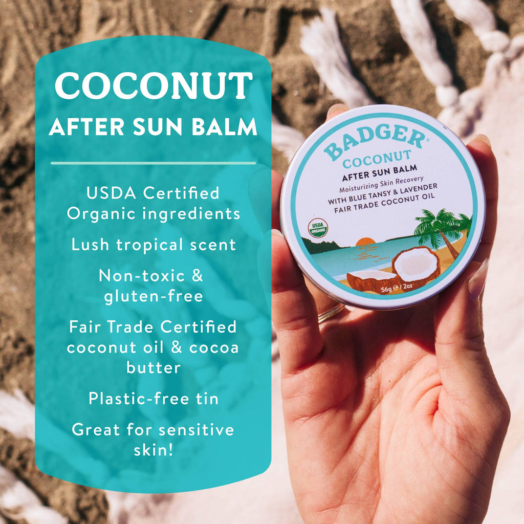 Coconut After Sun Balm, Soothing Sunburn Relief: 2 oz Tin