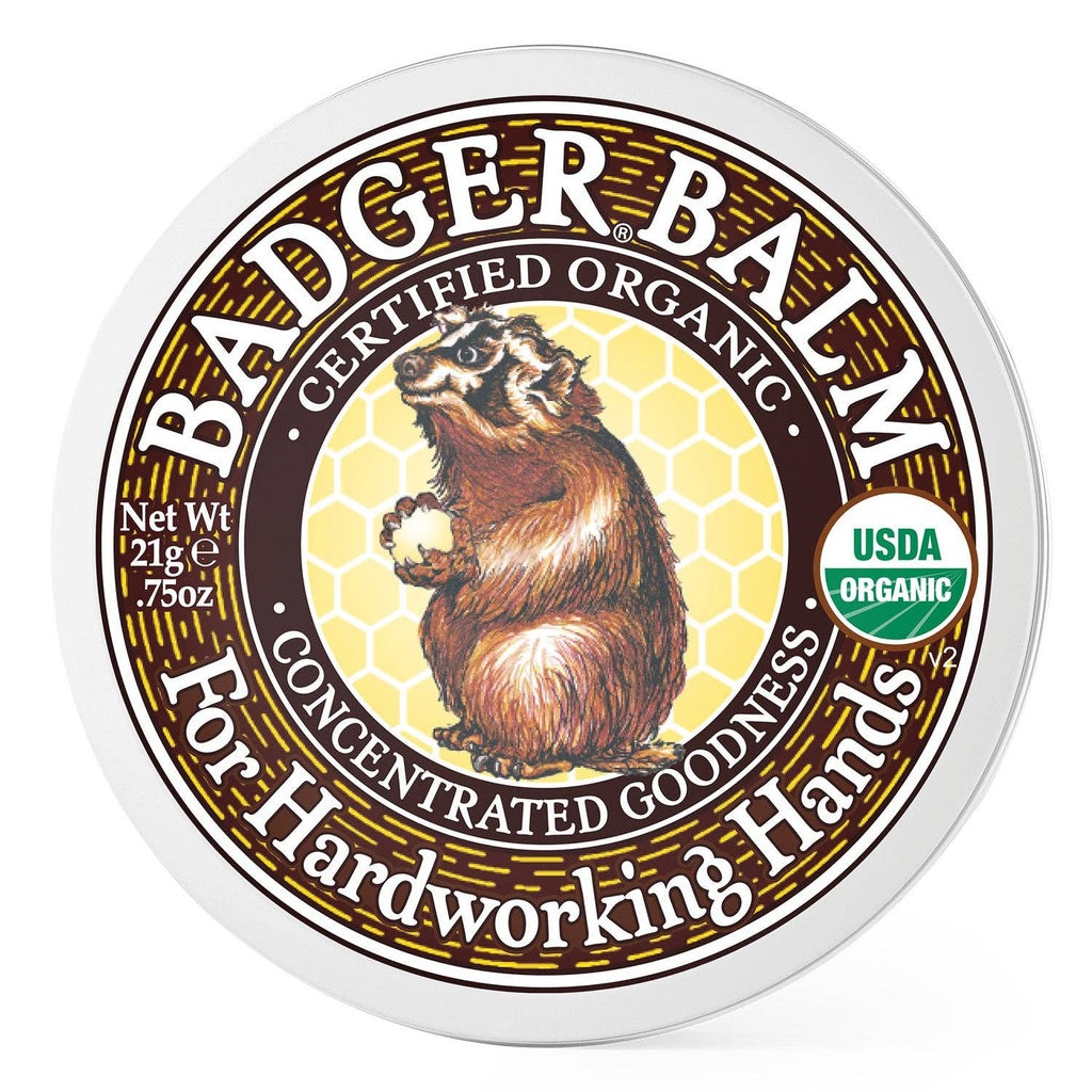 Badger Hard Working Hands Balm, For Dry Cracked Hands: 0.75 oz Tin