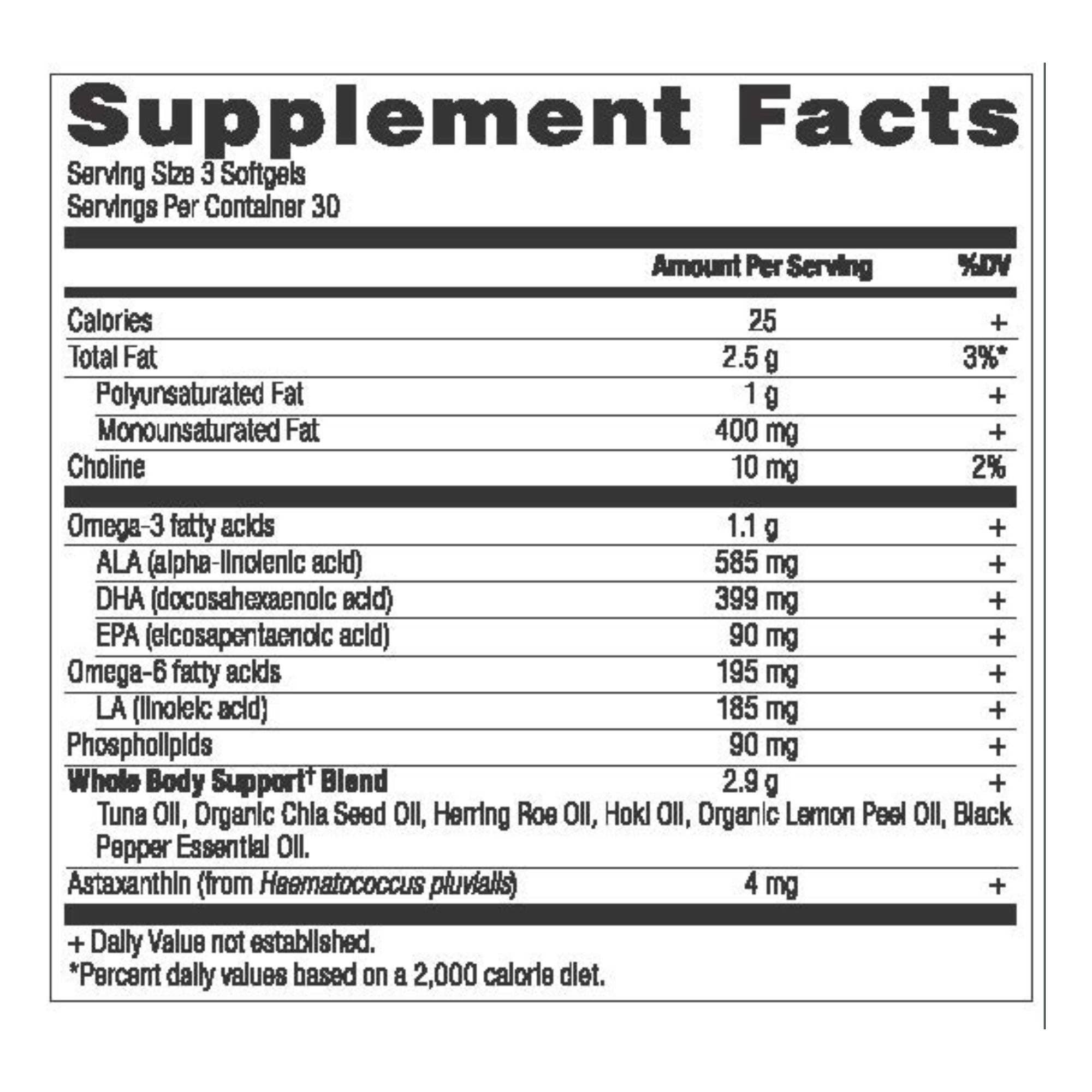 Omega-3s Whole Body | (90 Softgels): Black