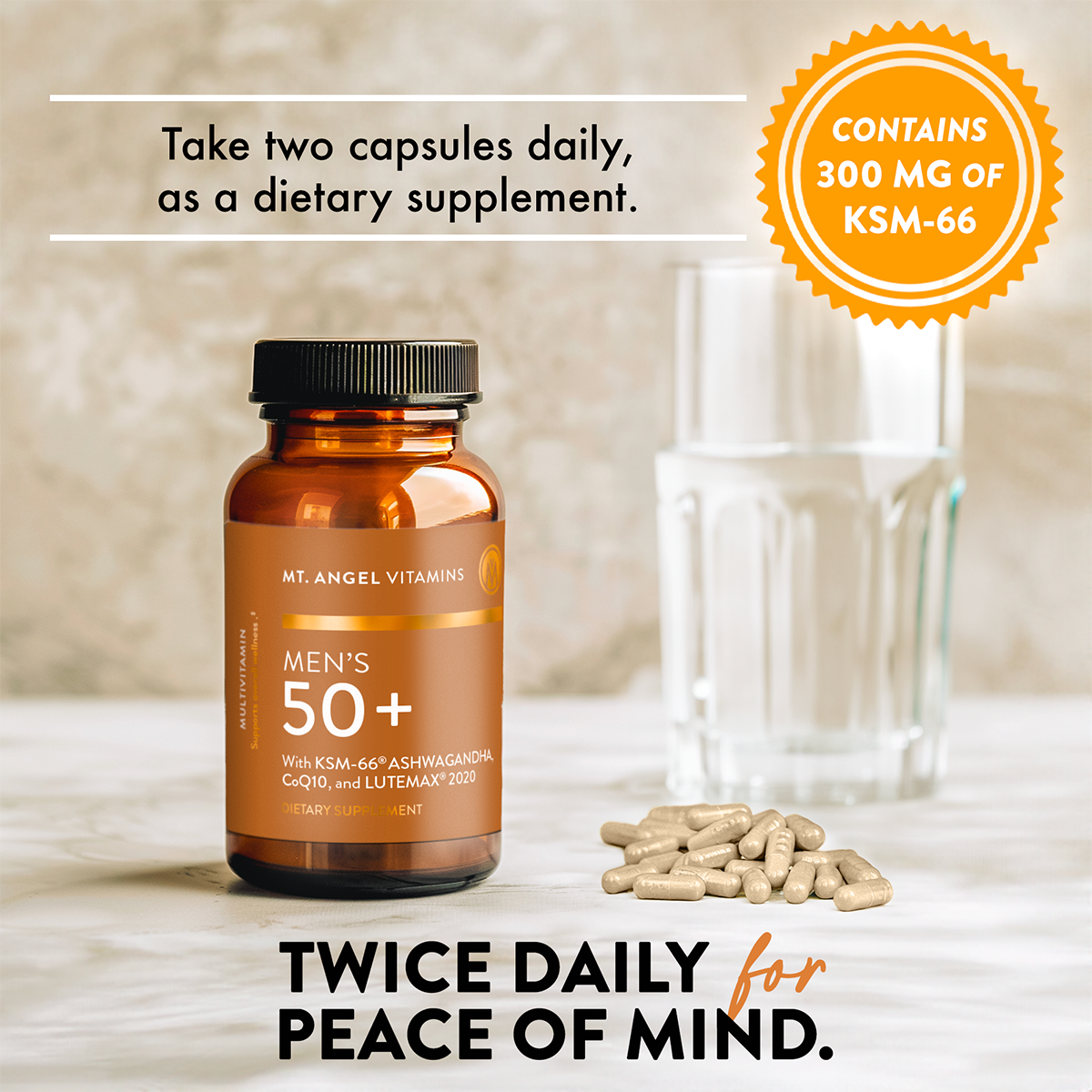 Mt. Angel Vitamins' Men's 50+ Multi - 60 Capsules: 60