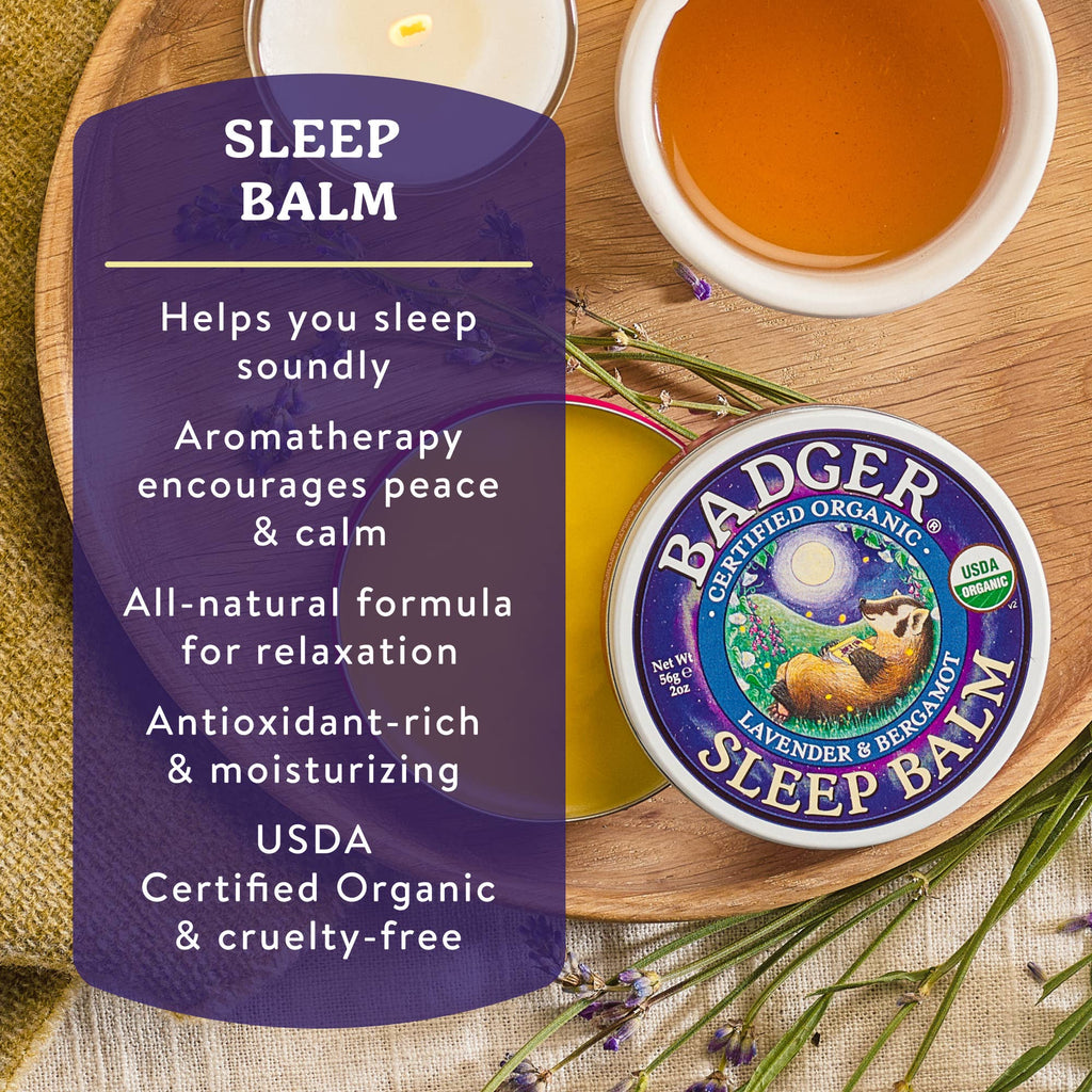 Badger Sleep Balm, Organic Essential Oil Aromatherapy: 0.75 oz Tin