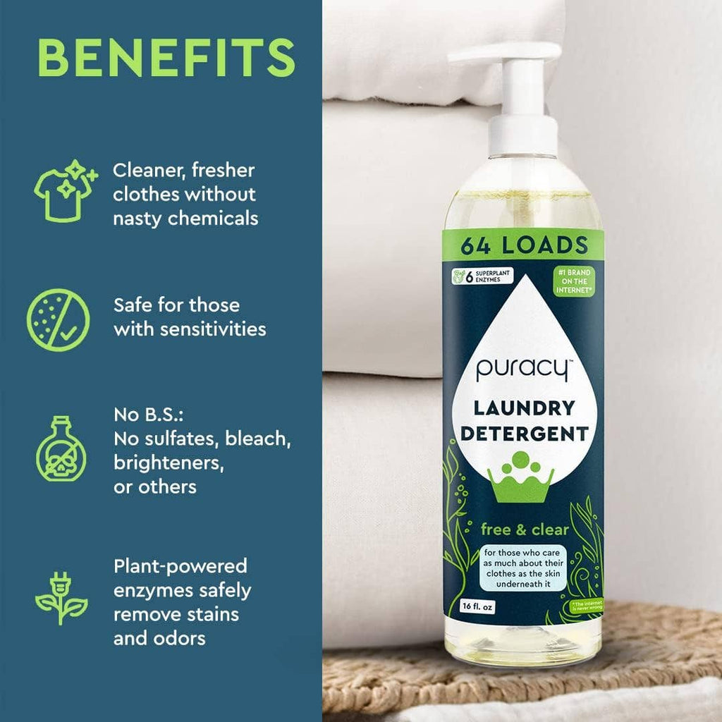 Puracy Natural Laundry Detergent (concentrate): Fresh Linen / 16oz