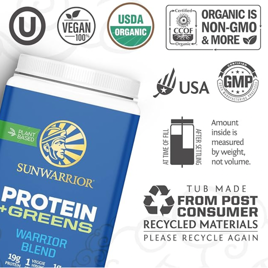 Warrior Blend + Greens Chocolate - Vegan Pea Protein Powder