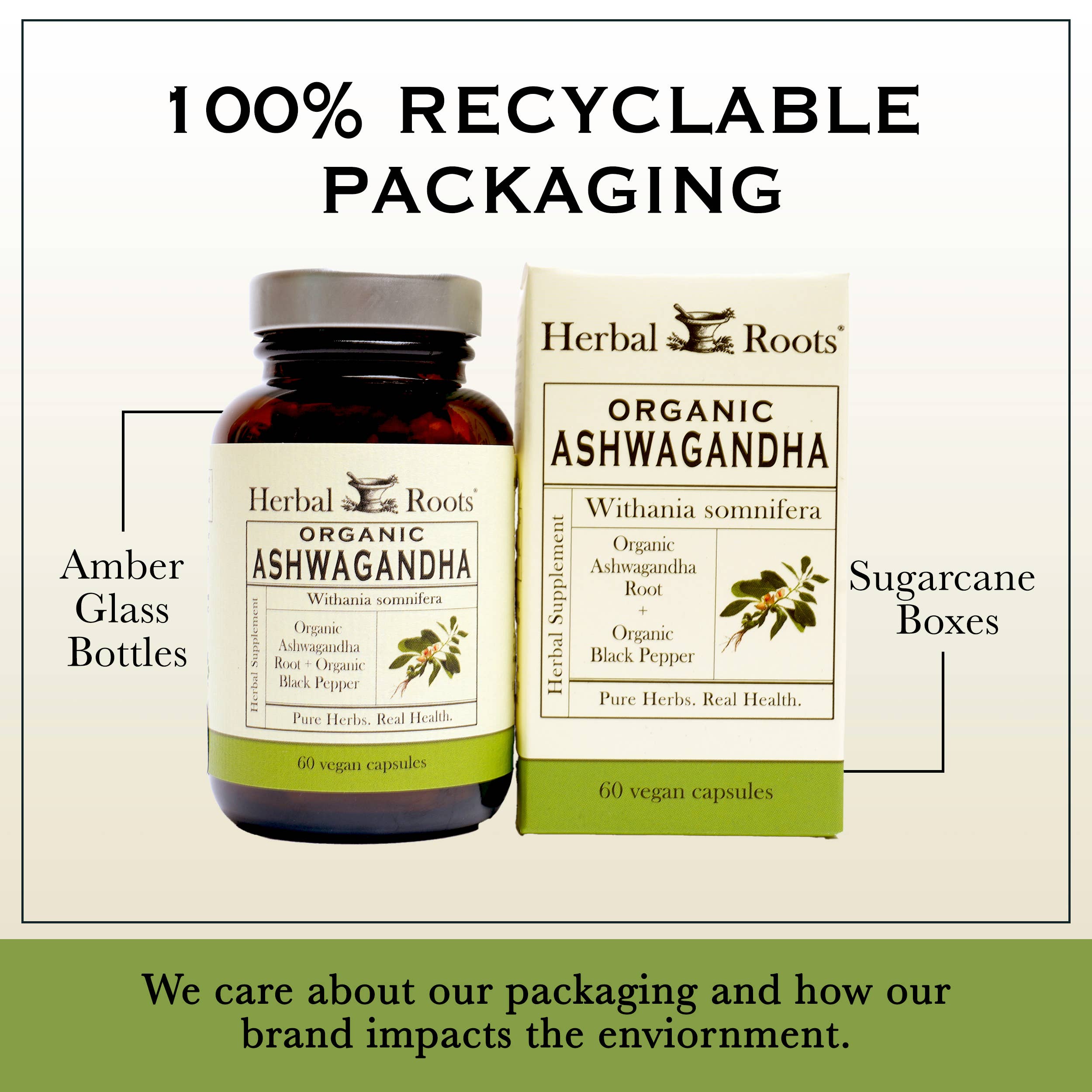 Herbal Roots Organic Ashwagandha Capsules