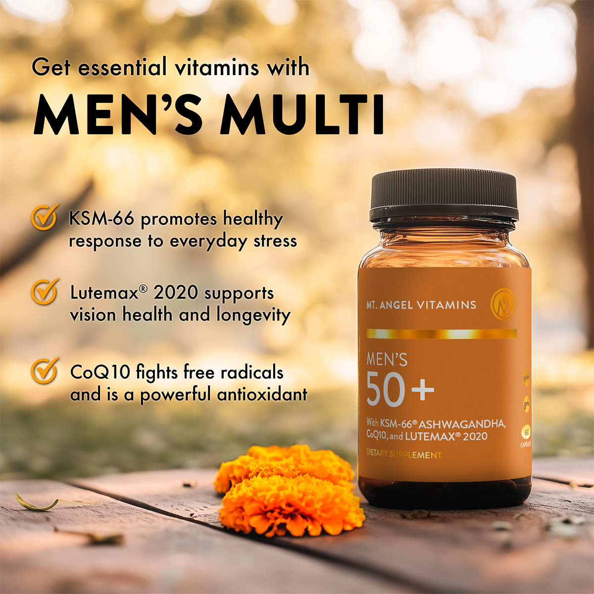 Mt. Angel Vitamins' Men's 50+ Multi - 60 Capsules: 60