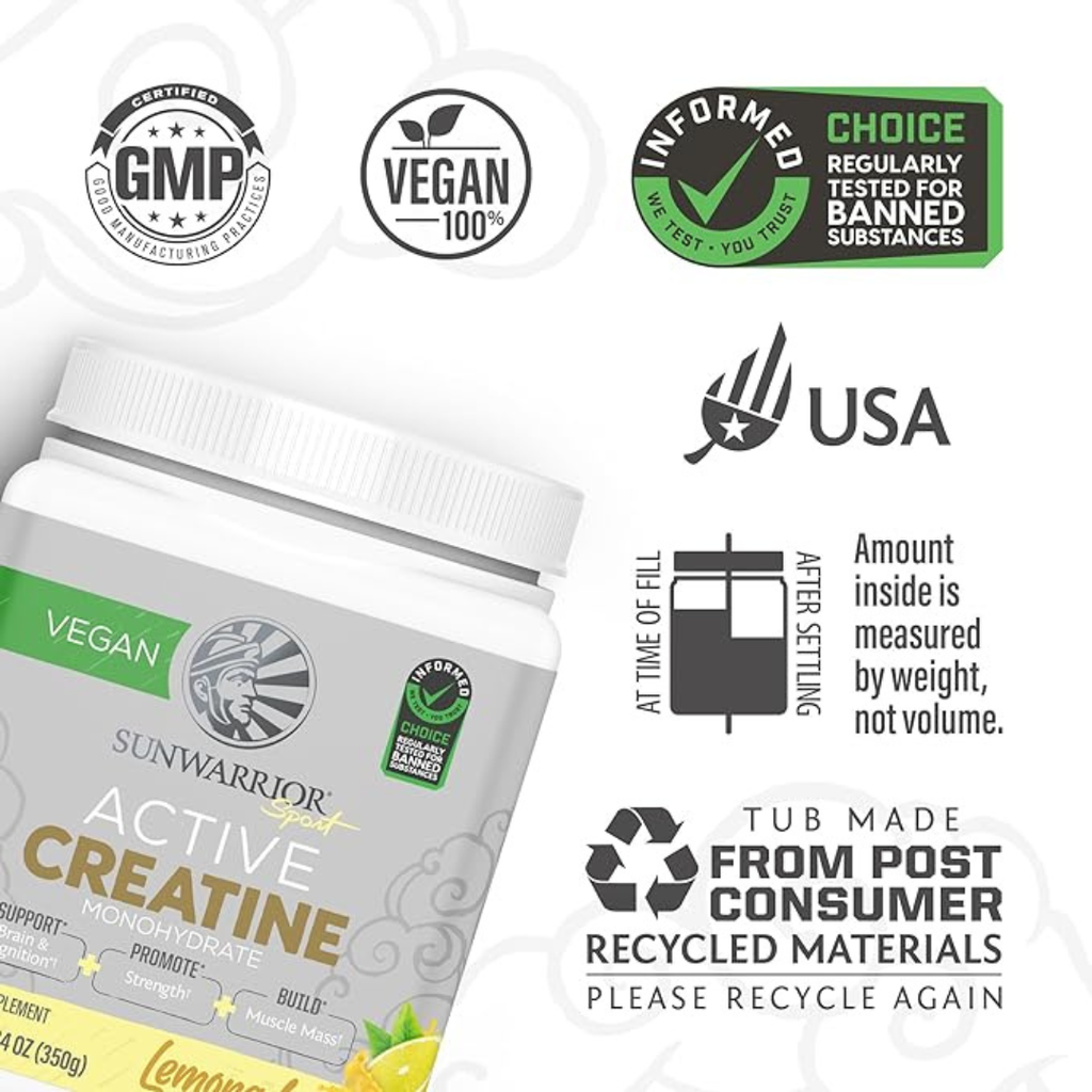 Lemonade Active Creatine Drink Powder- Vegan, Soy-Free