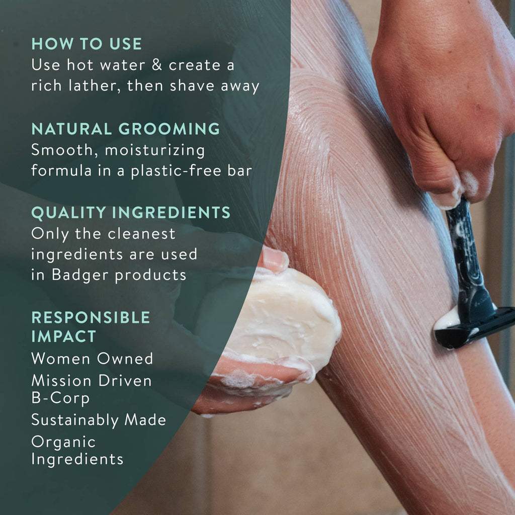 Shave Bar, Organic Moisturizing Shave Soap: 3.15 oz Bar