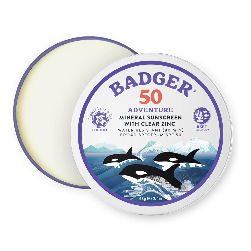 Mineral Sunscreen Cream SPF 50, Adventure Tin: 2.4oz Tins