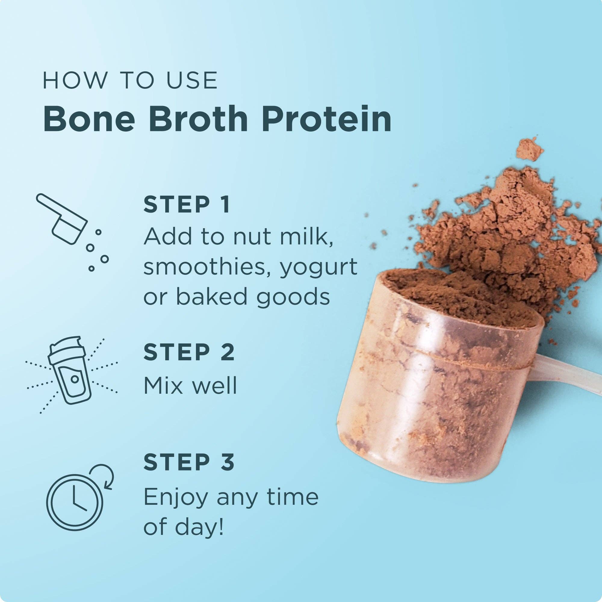 Bone Broth Protein Powder - Chocolate - 20 servings: Black