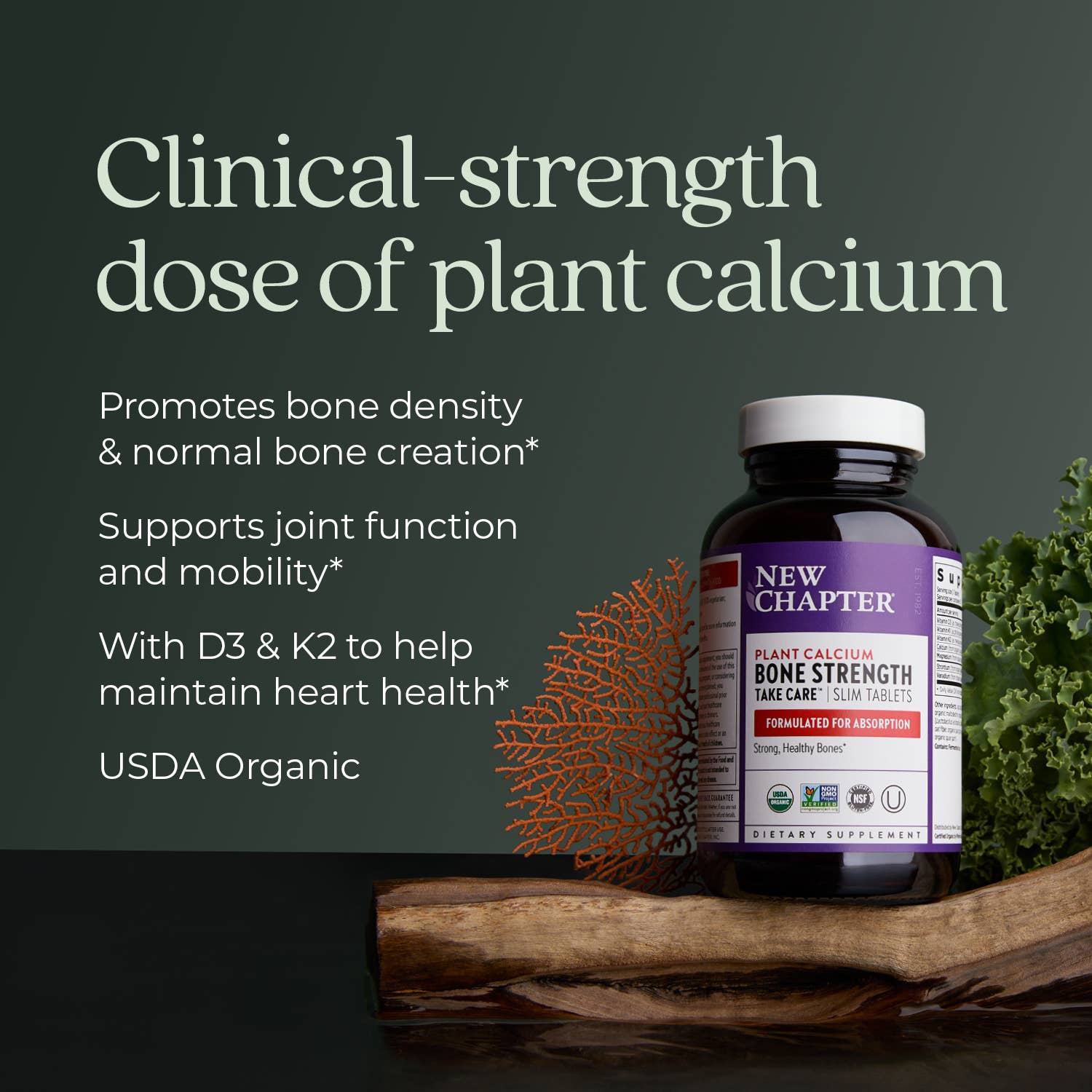 Bone Strength Take Care, Organic Plant Calcium, 60t