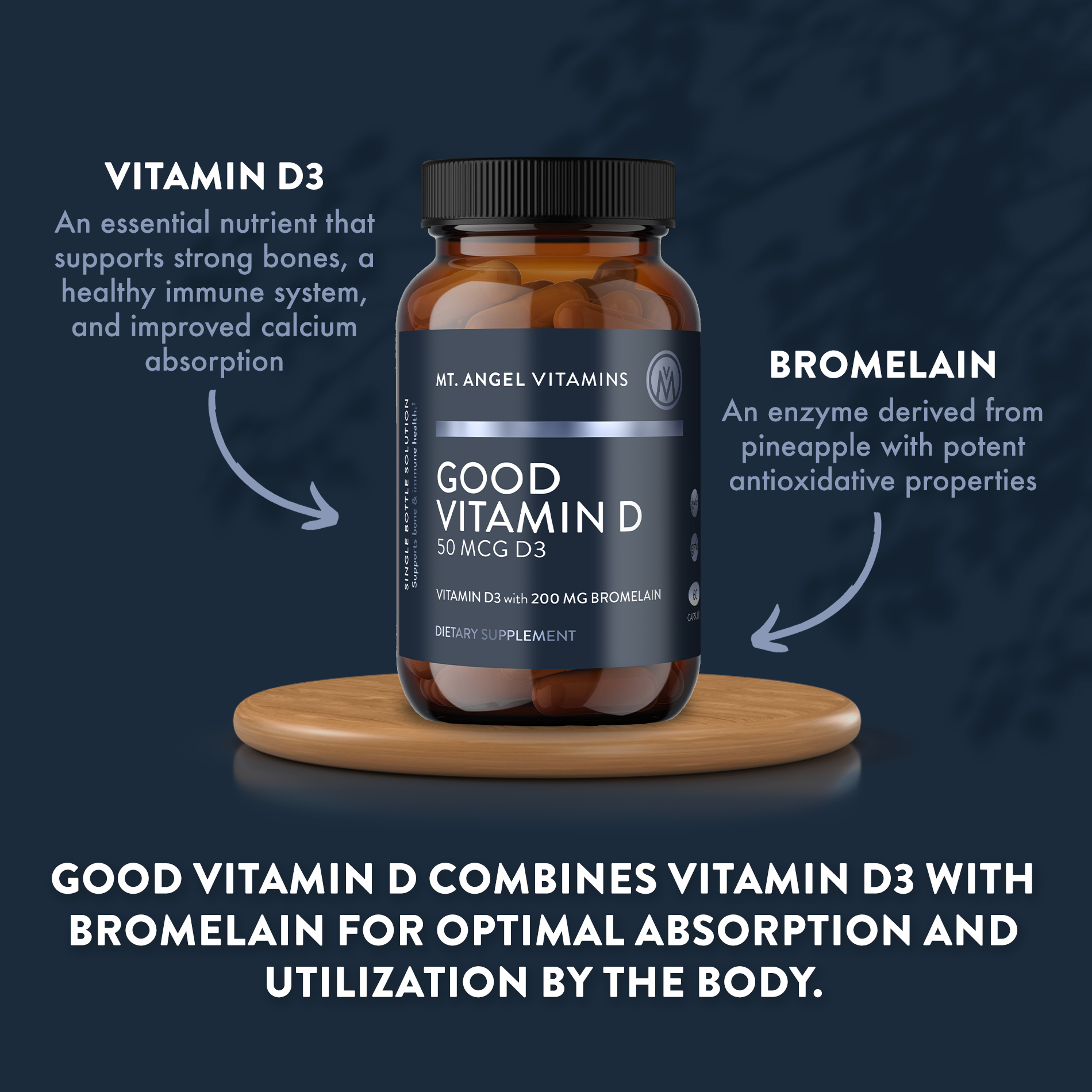 Mt. Angel Vitamins' Good Vitamin D - 60 Capsules: 60