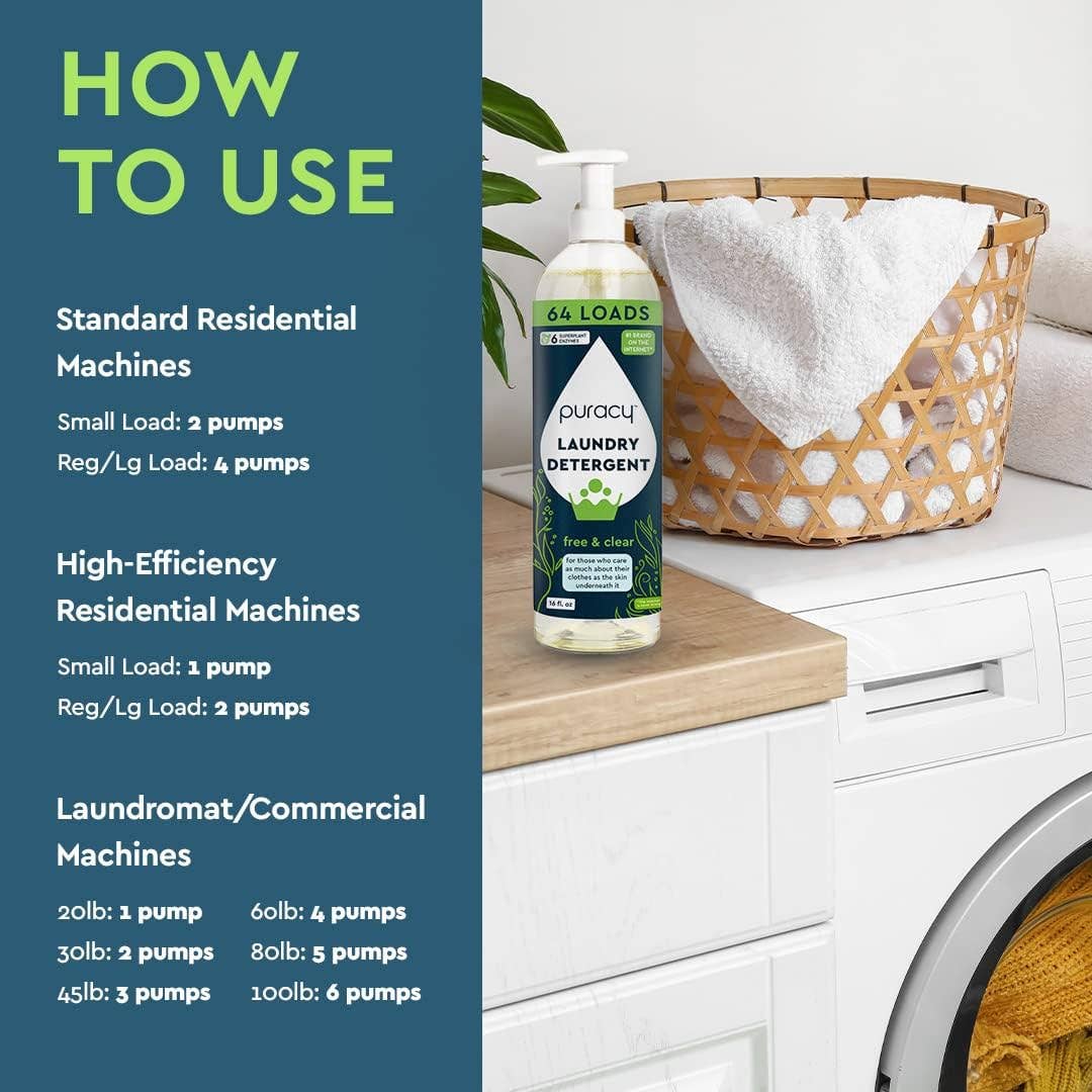 Puracy Natural Laundry Detergent (concentrate): Fresh Linen / 16oz