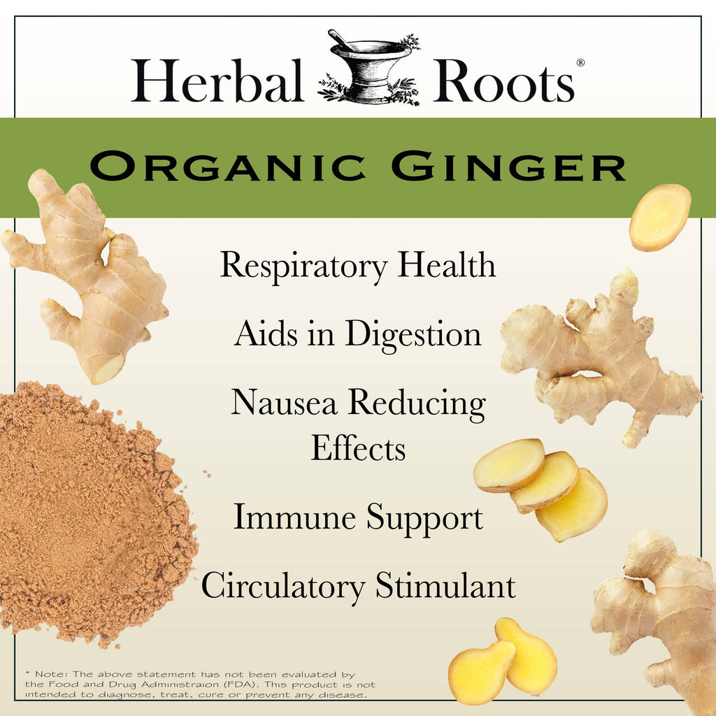 Herbal Roots Organic Ginger Root Capsules