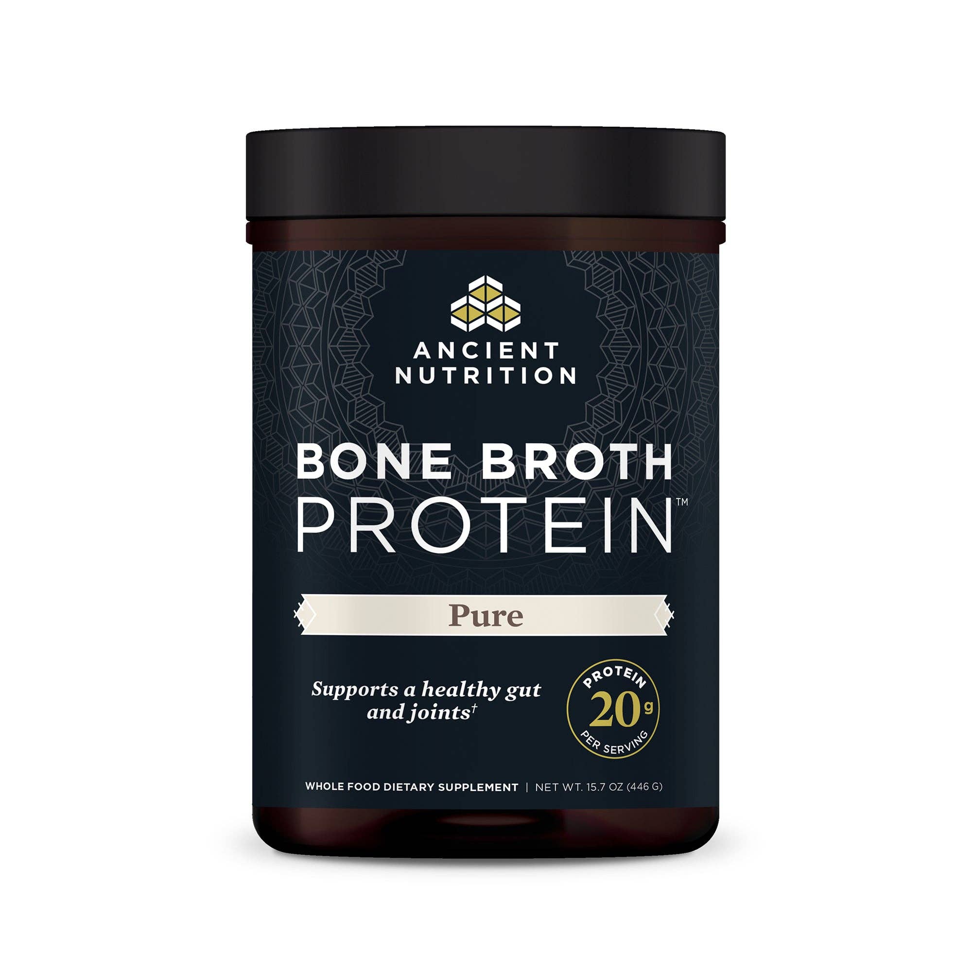 Bone Broth - Protein - Pure - 20 servings: Black