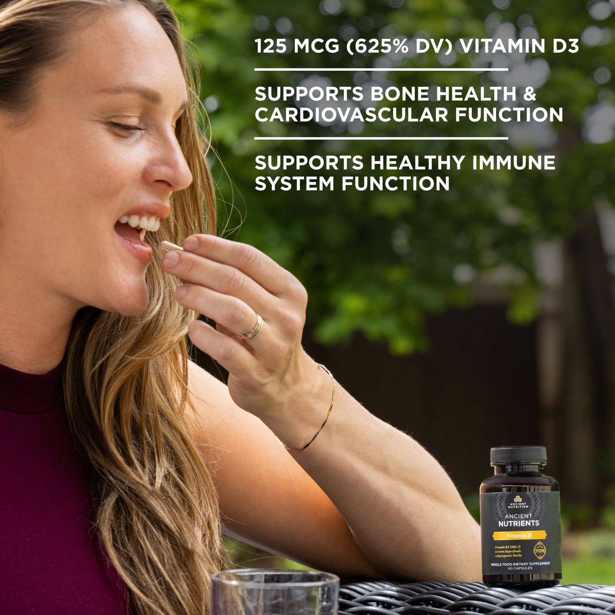 Ancient Nutrients Vitamin D3 + K2 | Capsules (60 Servings): Black