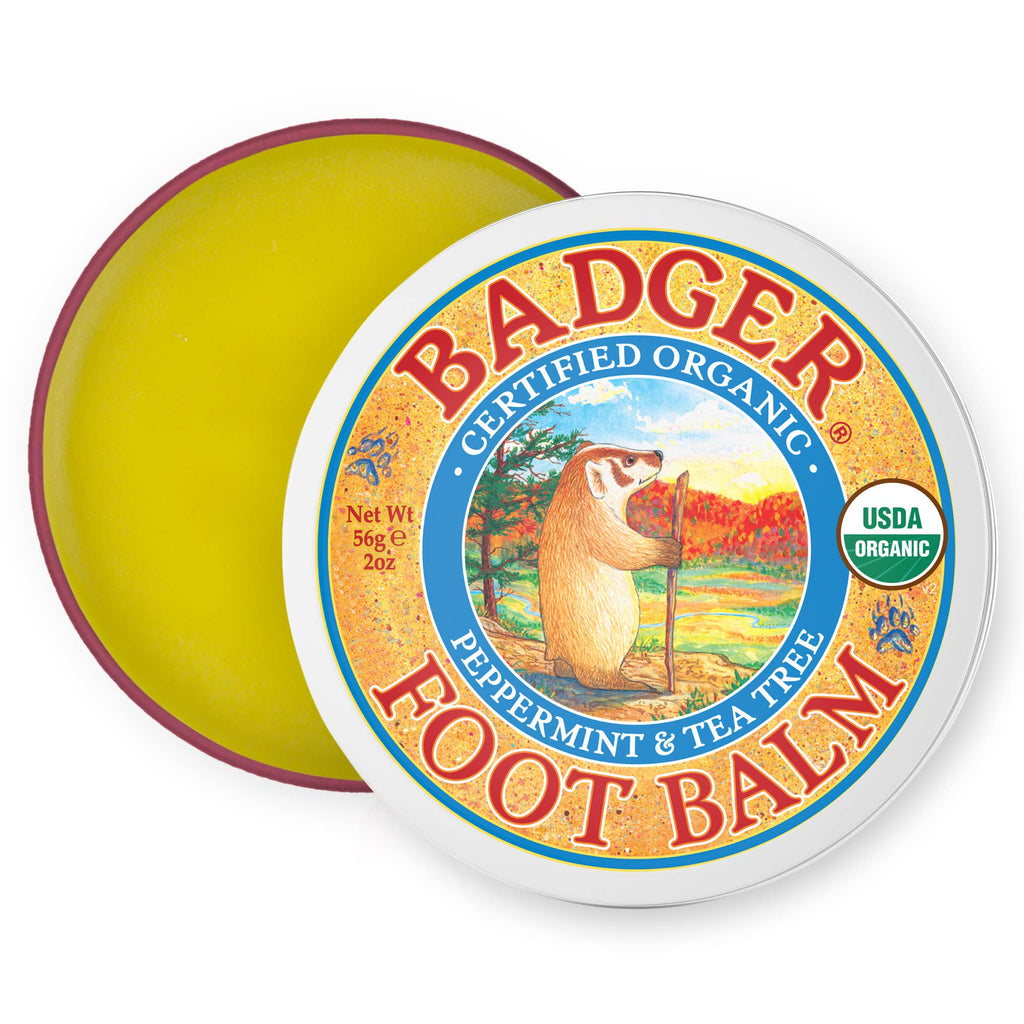 Badger Foot Balm for Dry Cracked Heels and Feet: 0.75 oz Tin