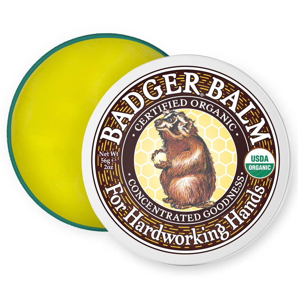 Badger Hard Working Hands Balm, For Dry Cracked Hands: 2 oz Tin