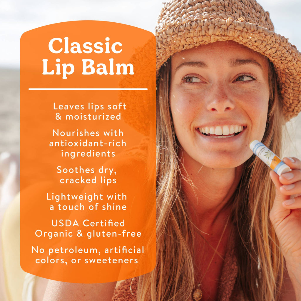 Badger Tangerine Breeze Classic Lip Balm, Bright & Cheerful: 0.15oz Sticks