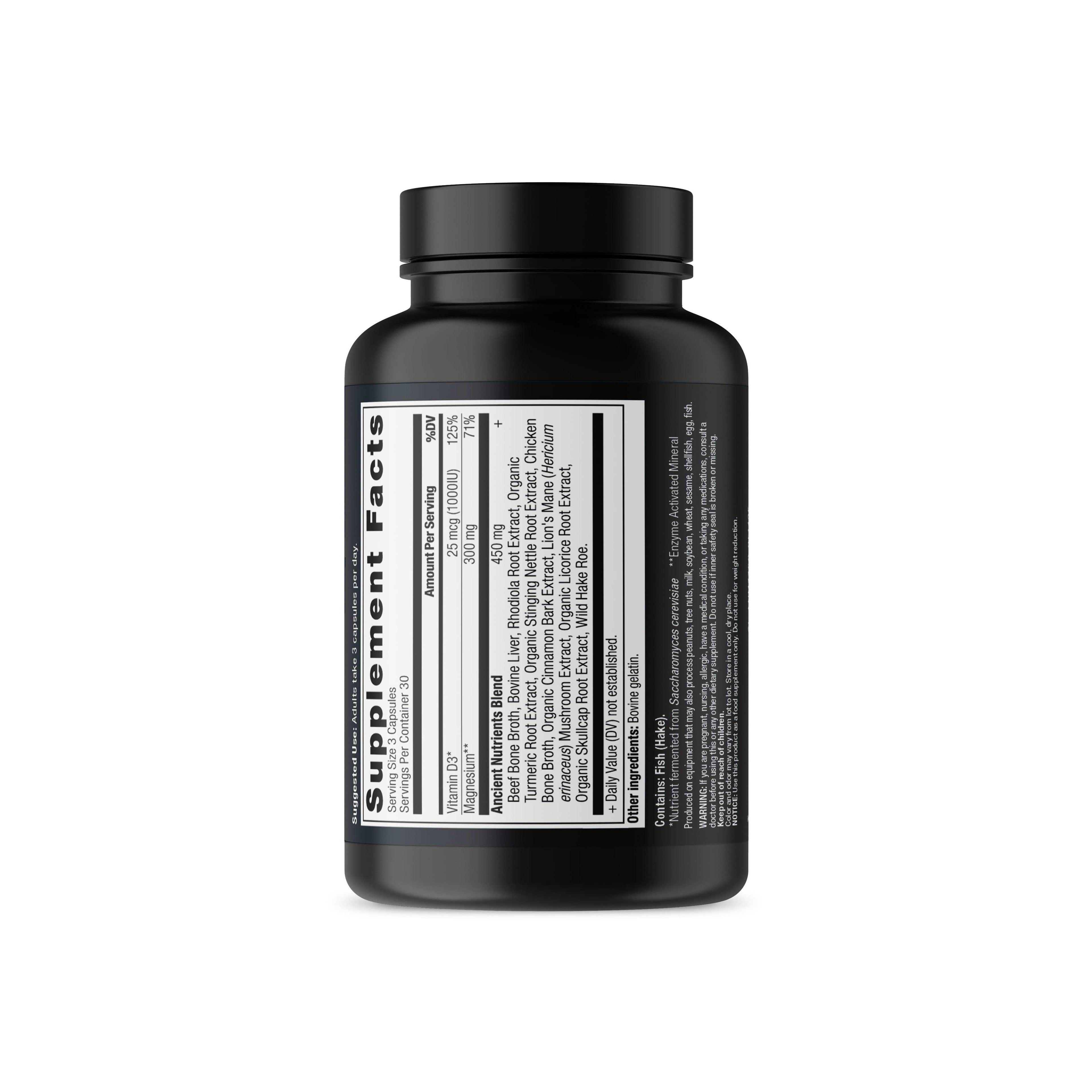 Ancient Nutrients Magnesium | Capsules (30 Servings): Black