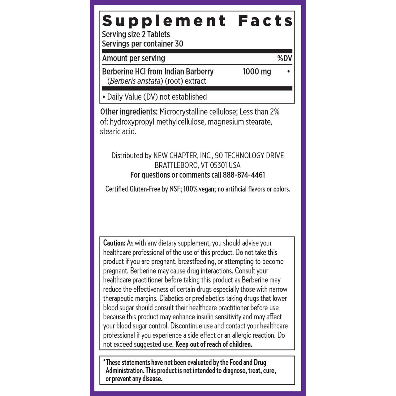 Berberine Supplement, 1000 mg, 60 Tablets