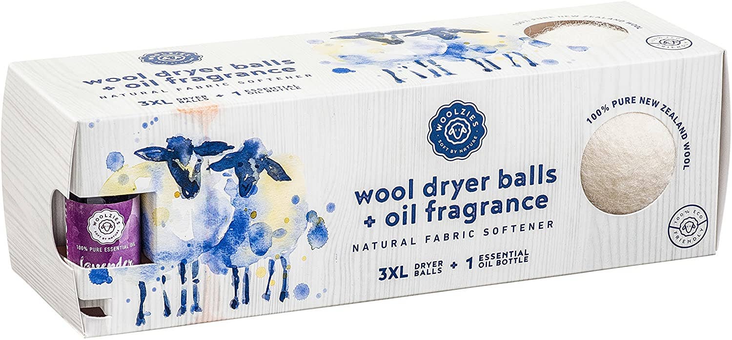 Wool Dryer Balls Set Of 3 + 1 Essential Oil: Grey / Still Breeze