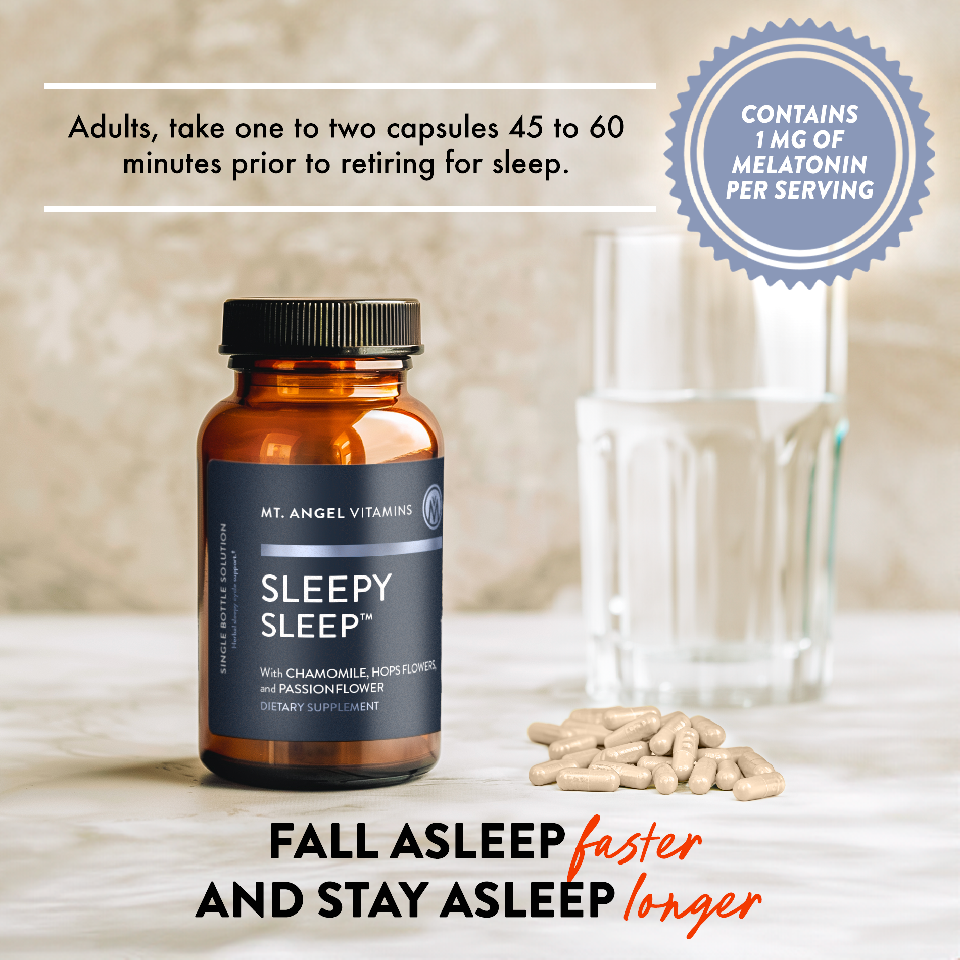 Mt. Angel Vitamins' Sleepy Sleep - 60 Capsules: 60