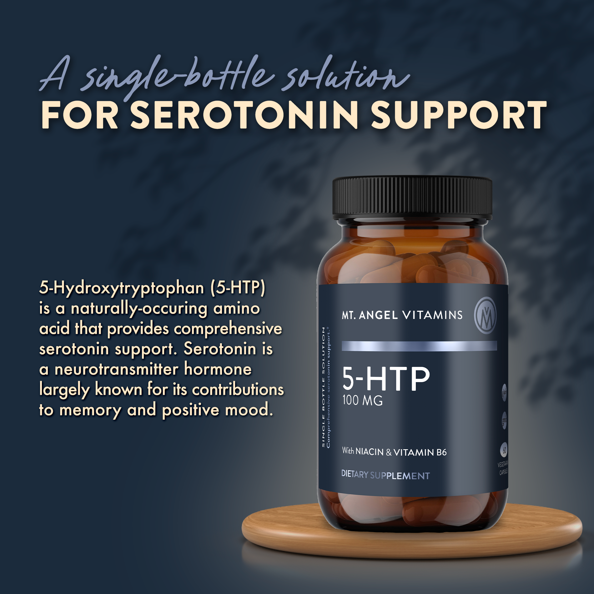 Mt. Angel Vitamins' 5-HTP 100mg - 60 Capsules: 60