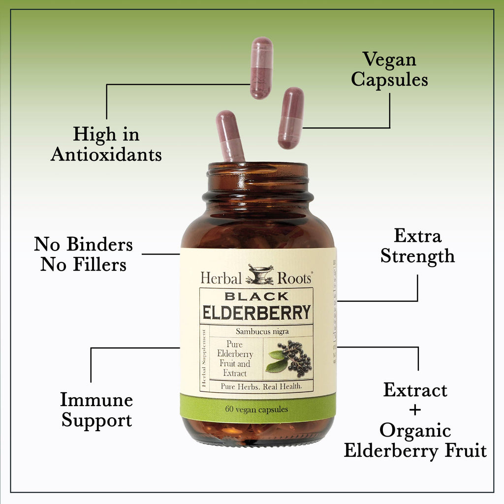 Herbal Roots Organic Black Elderberry Capsules