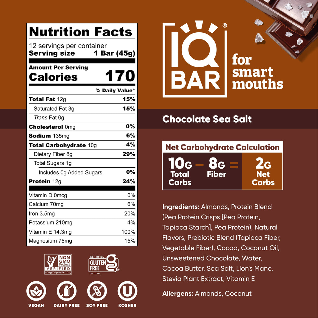 Chocolate Sea Salt | IQBAR | Single Bar
