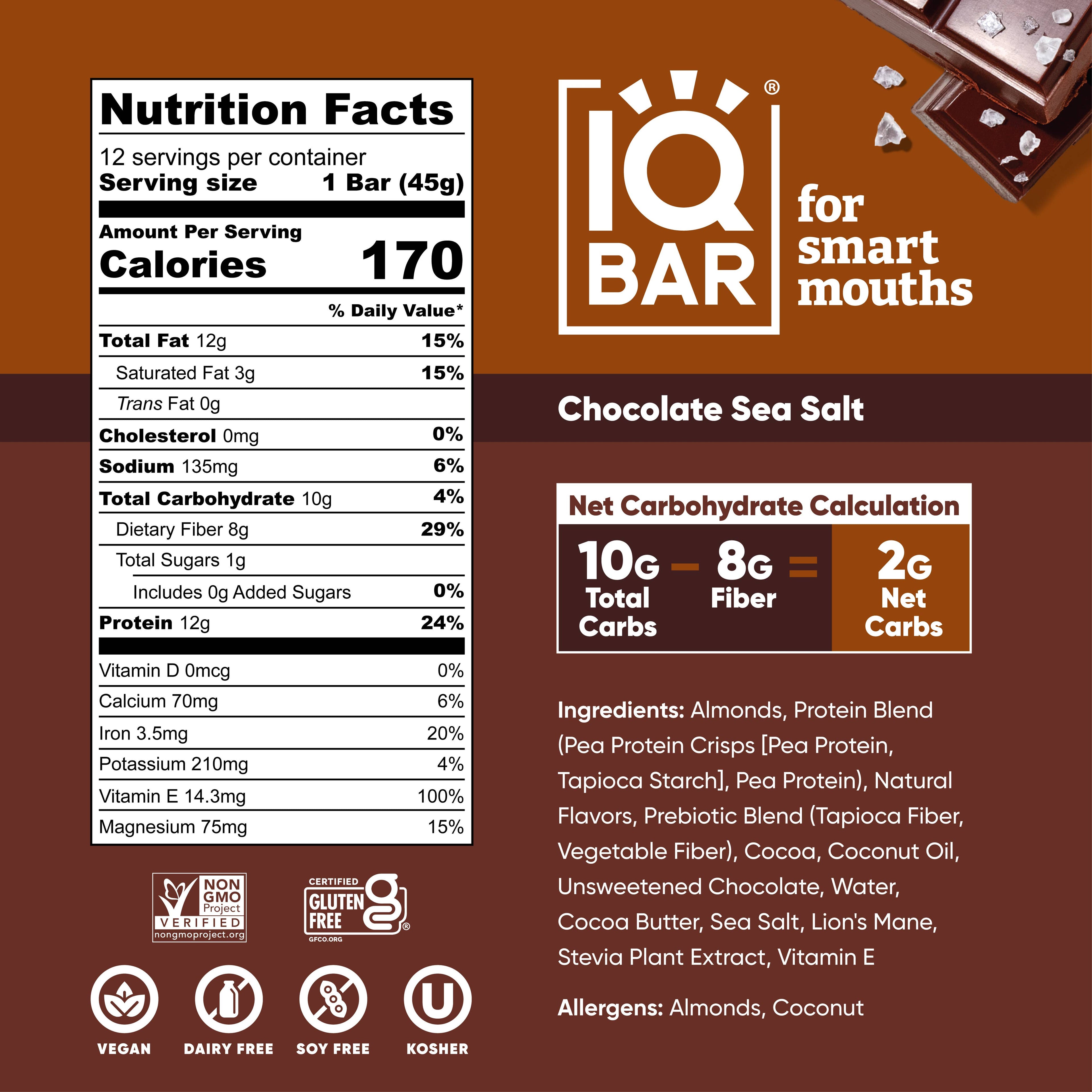 Chocolate Sea Salt | IQBAR | Single Bar