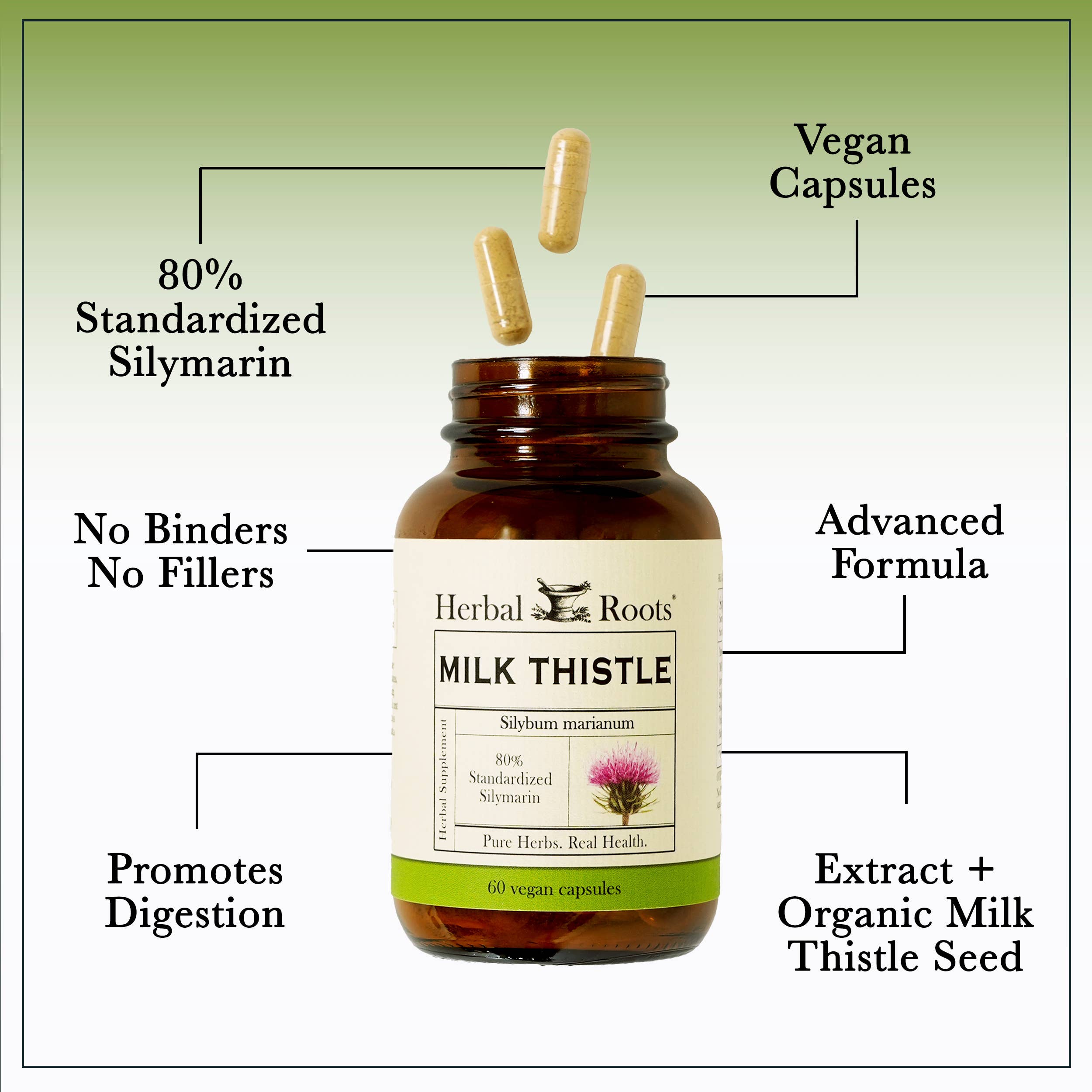 Herbal Roots Organic Milk Thistle Capsules