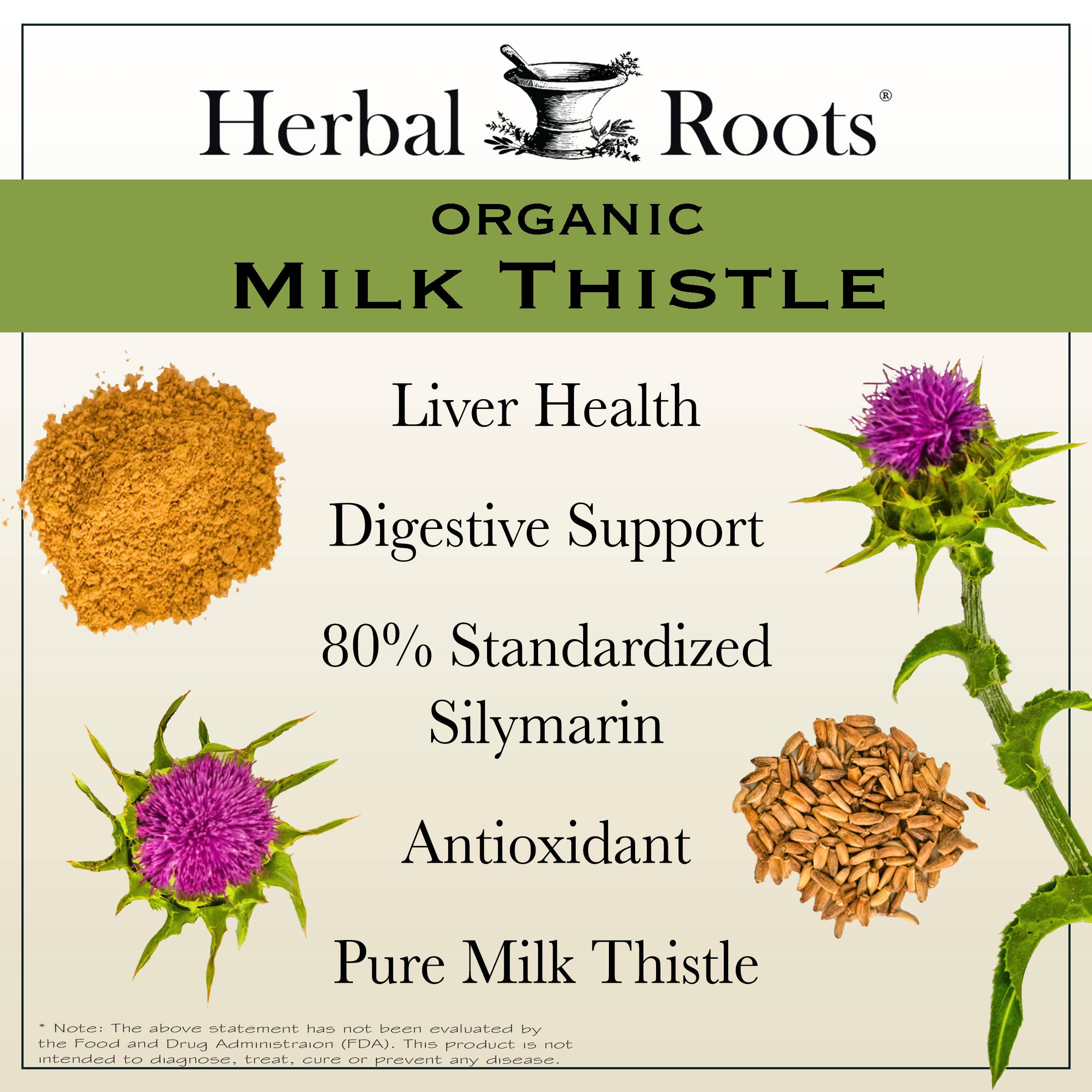 Herbal Roots Organic Milk Thistle Capsules